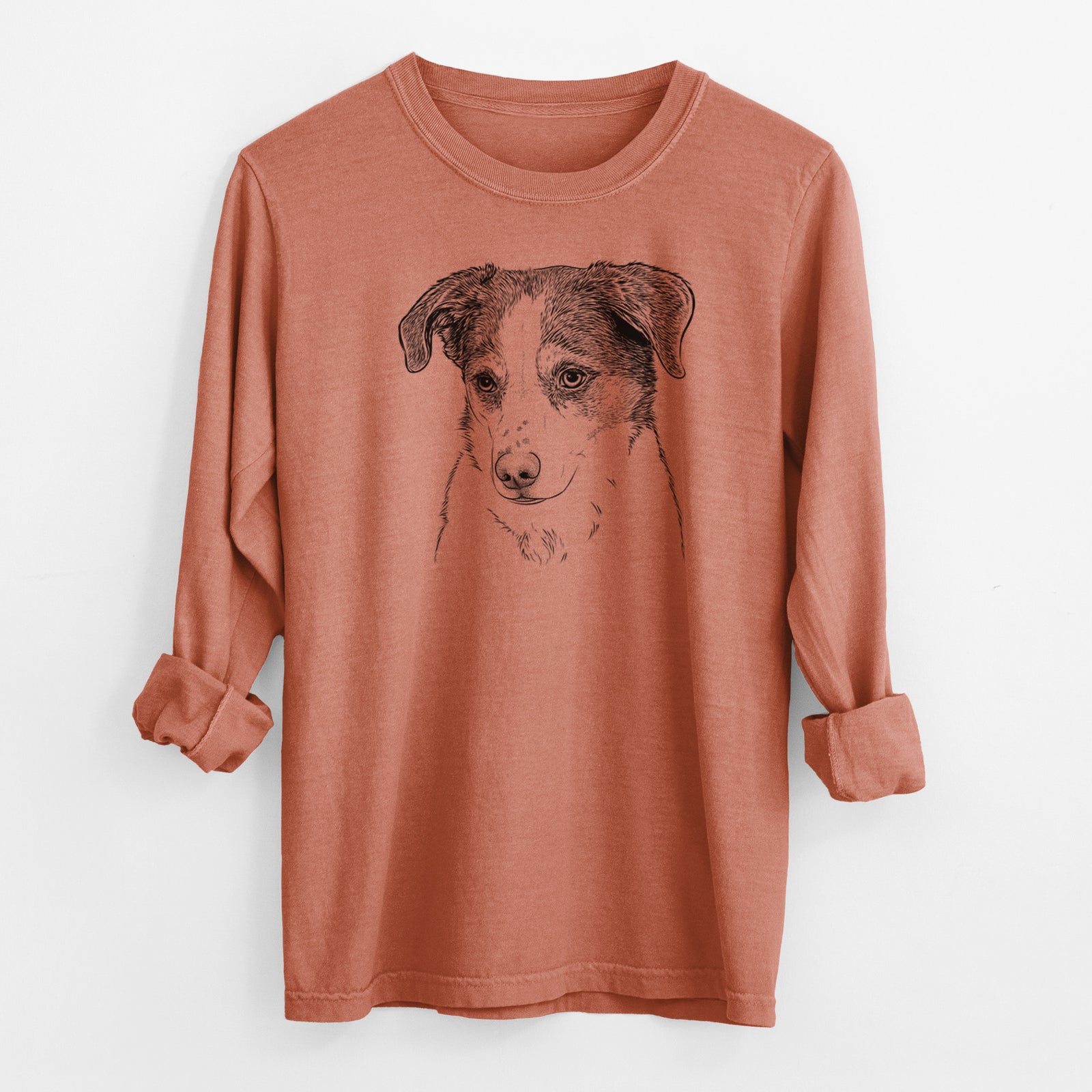 Bare Coco the Beagle Mix - Men's Heavyweight 100% Cotton Long Sleeve