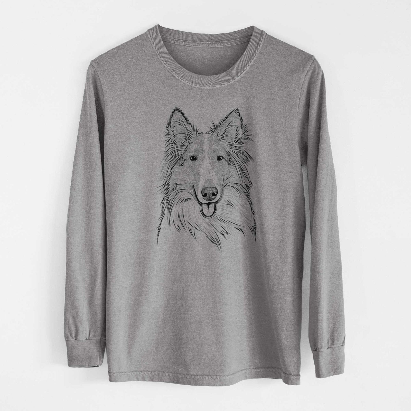 Bare Conrad the Rough Collie - Men's Heavyweight 100% Cotton Long Sleeve