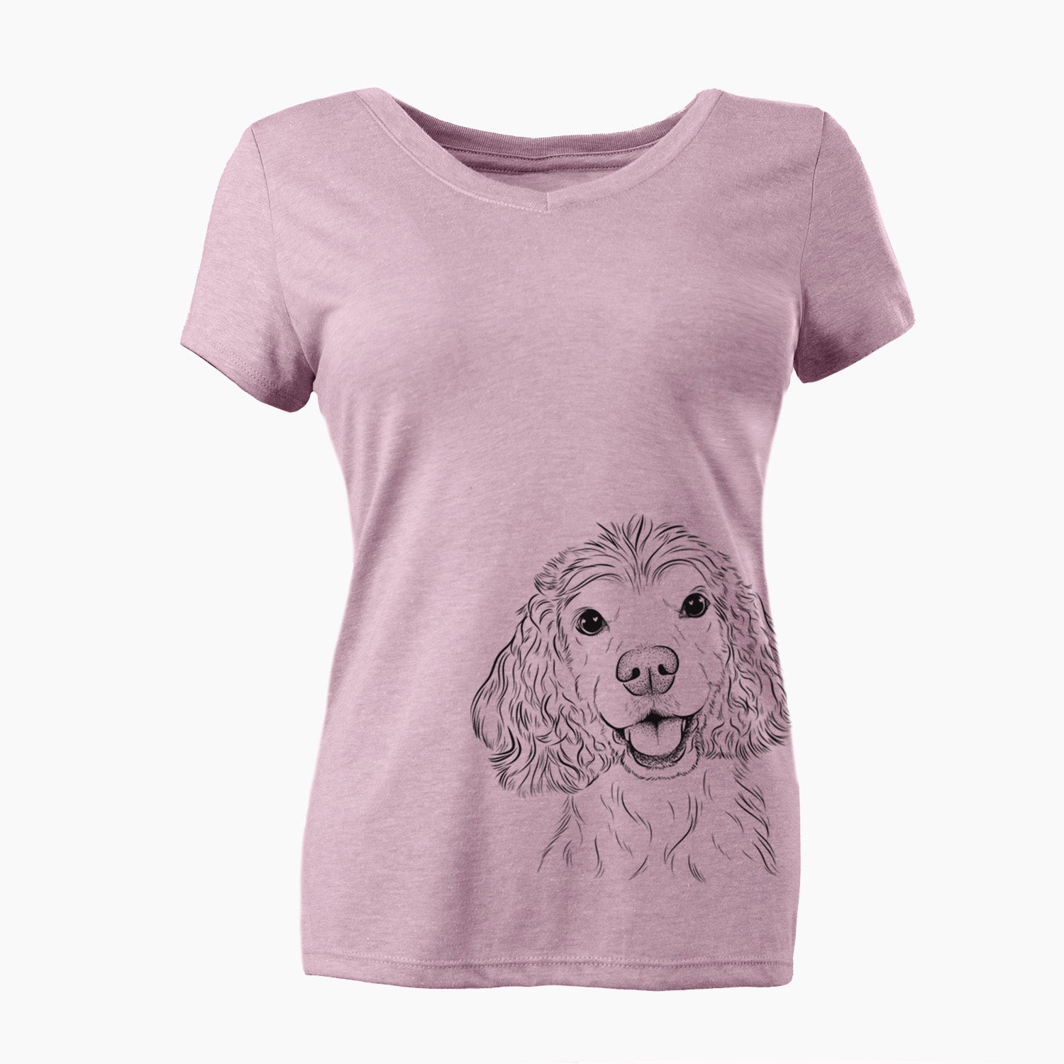 Bare Cricket the American Cocker Spaniel - Women's V-neck Shirt