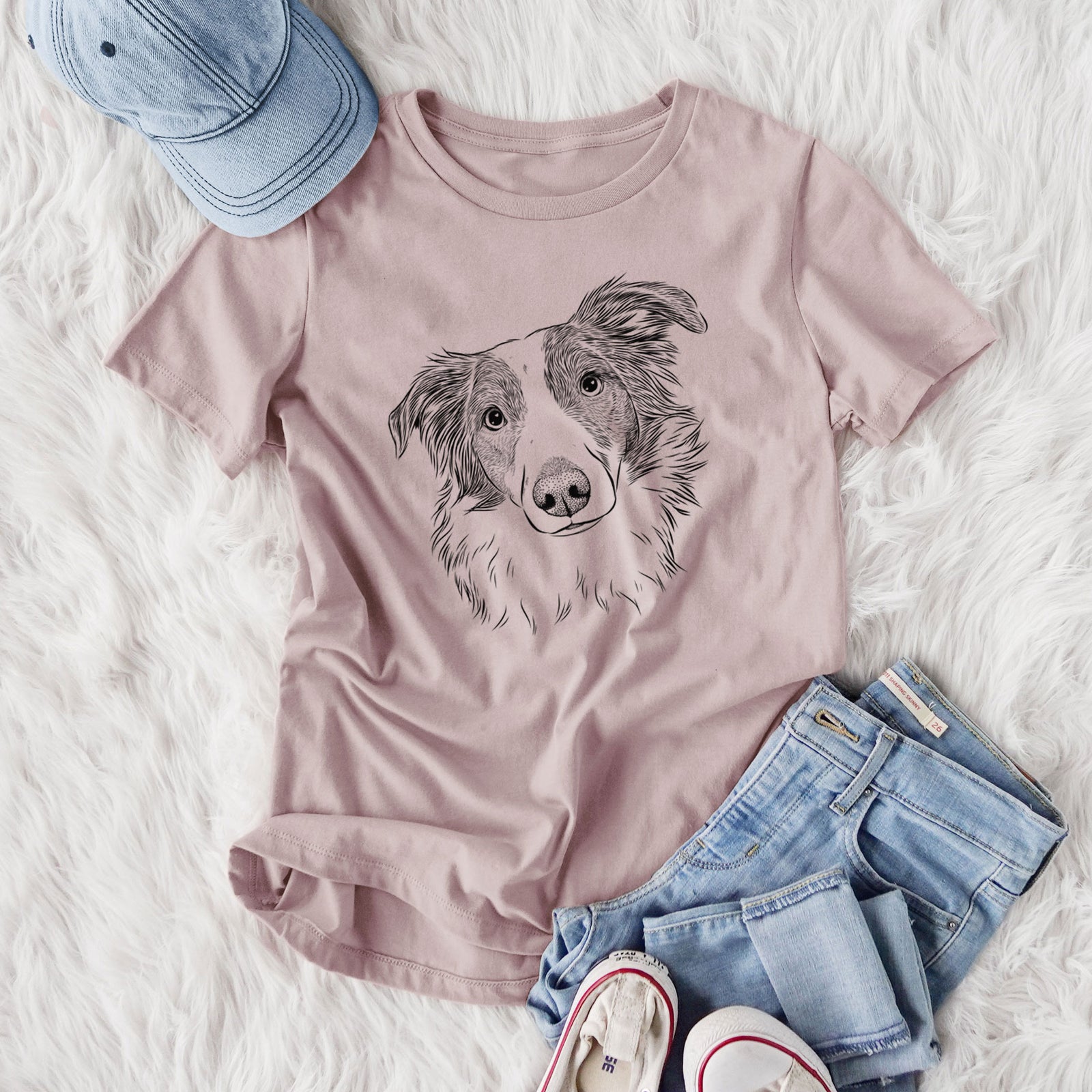 Bare Cyclone the Australian Shepherd - Women's Lightweight Relaxed Fit 100% Cotton Crewneck