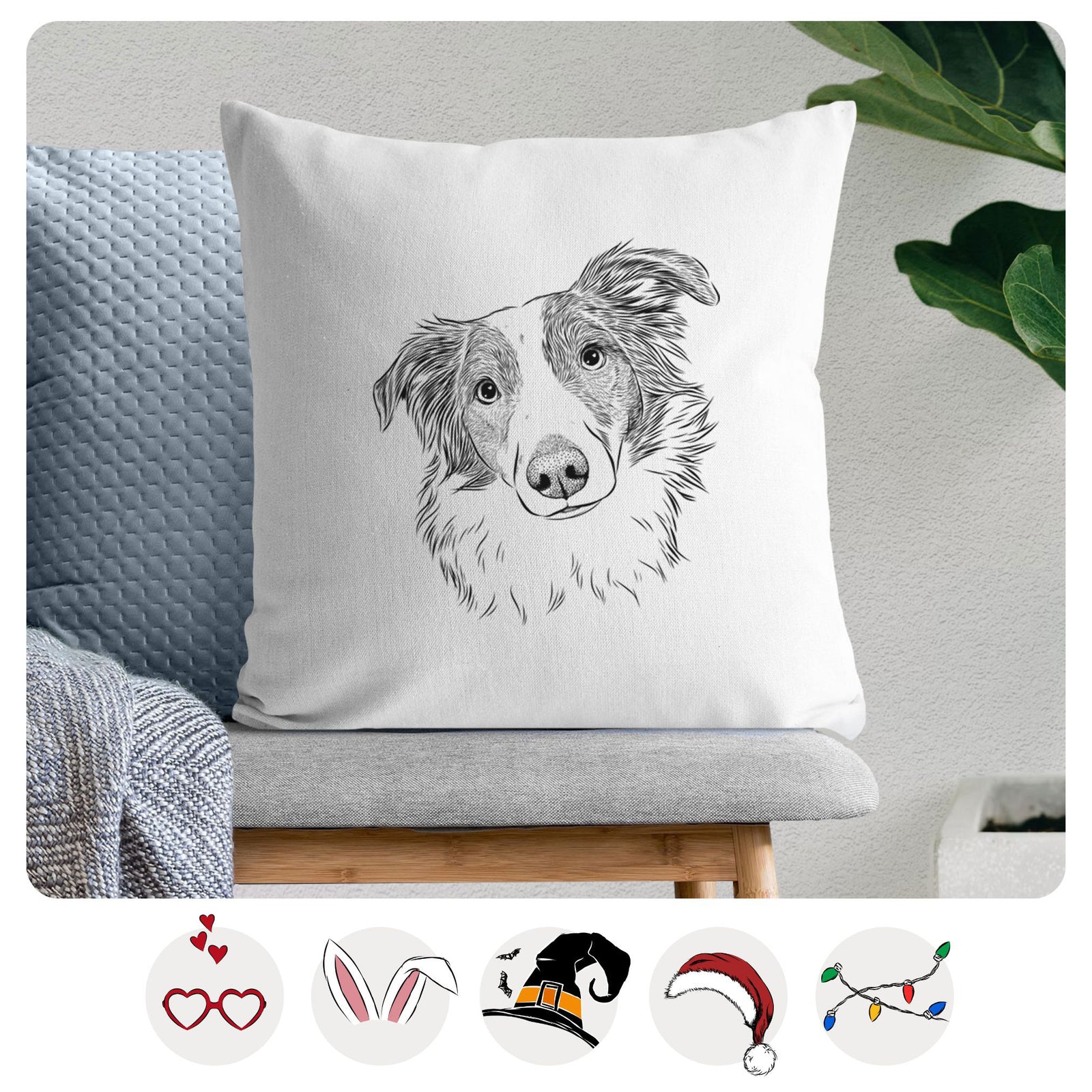 Cyclone the Australian Shepherd - Throw Pillow Cover