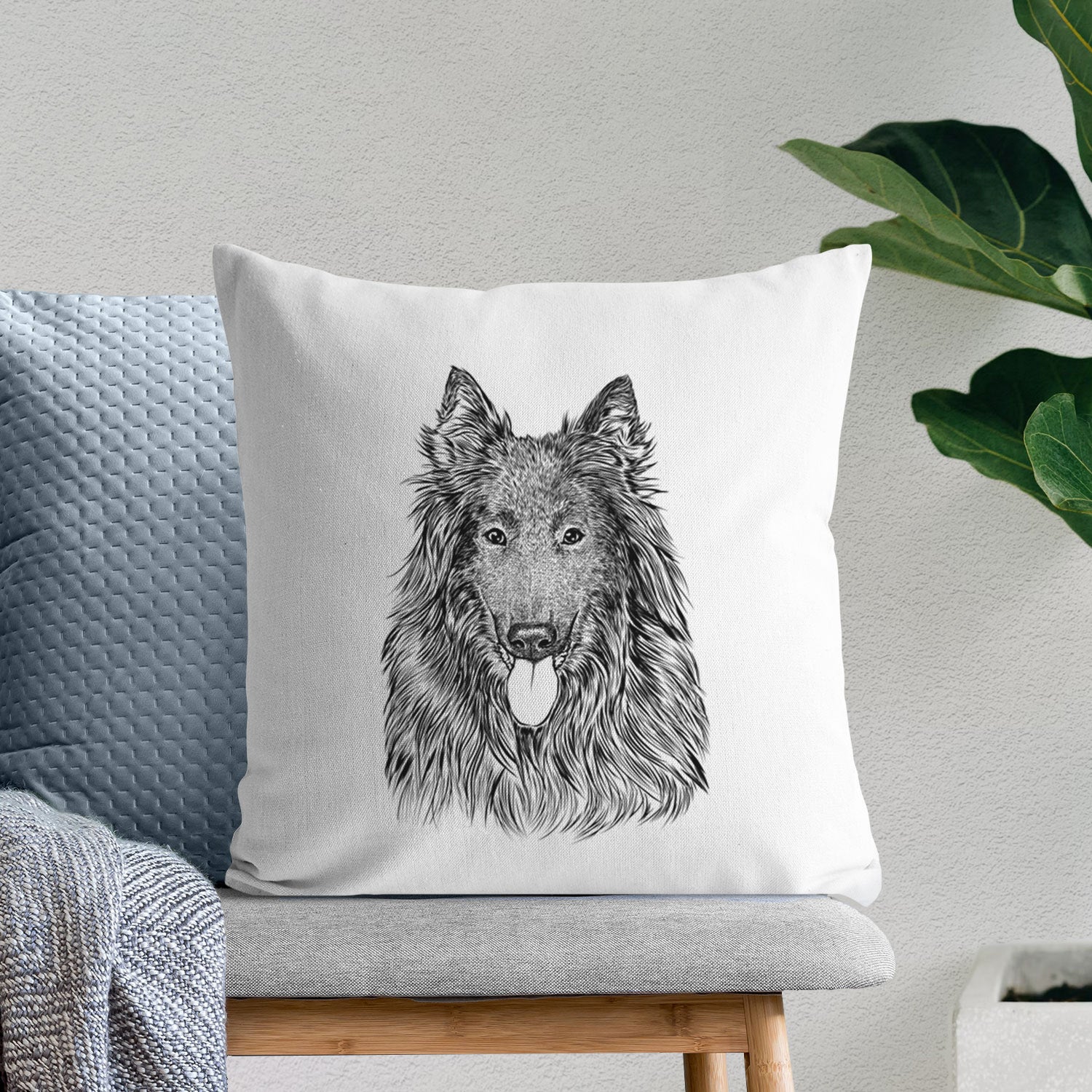 Daan the Belgian Shepherd - Throw Pillow Cover