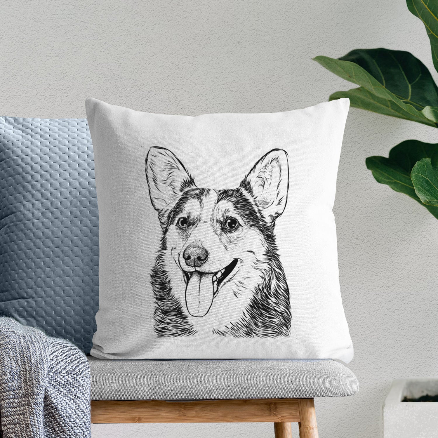 Darma the Corgi - Throw Pillow Cover