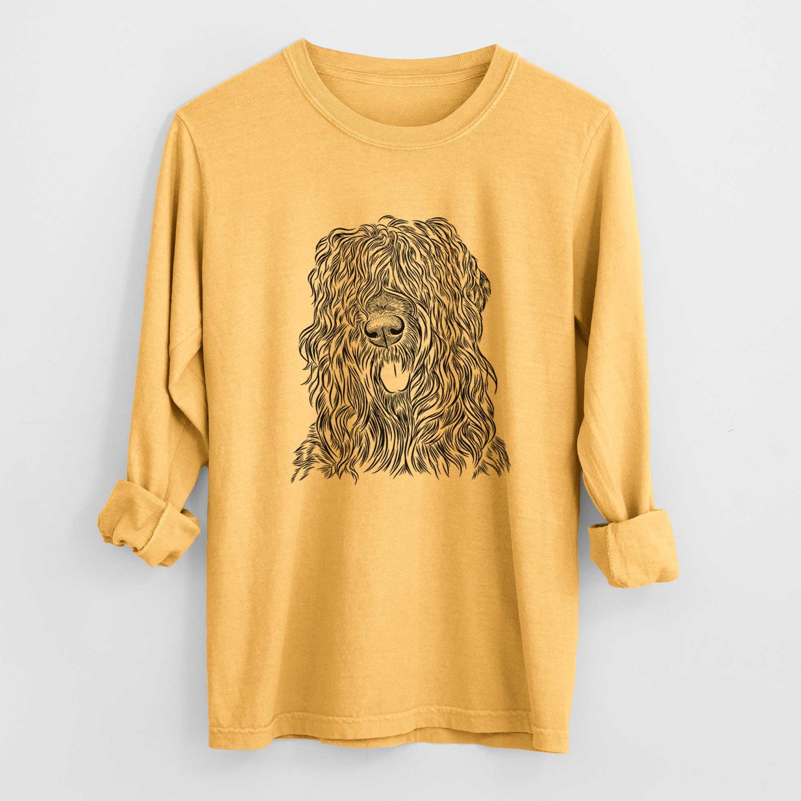 Bare Darryl the Black Russian Terrier - Men's Heavyweight 100% Cotton Long Sleeve