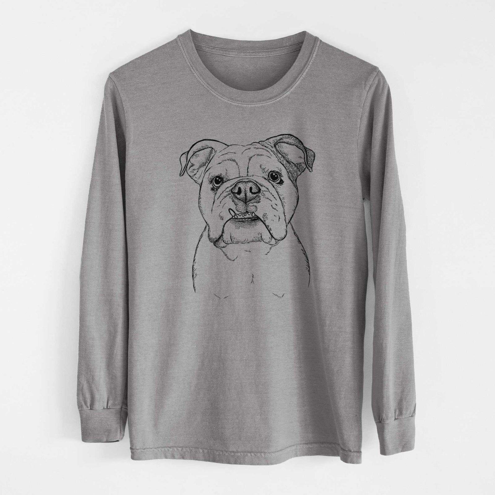 Bare Dazy the English Bulldog - Men's Heavyweight 100% Cotton Long Sleeve