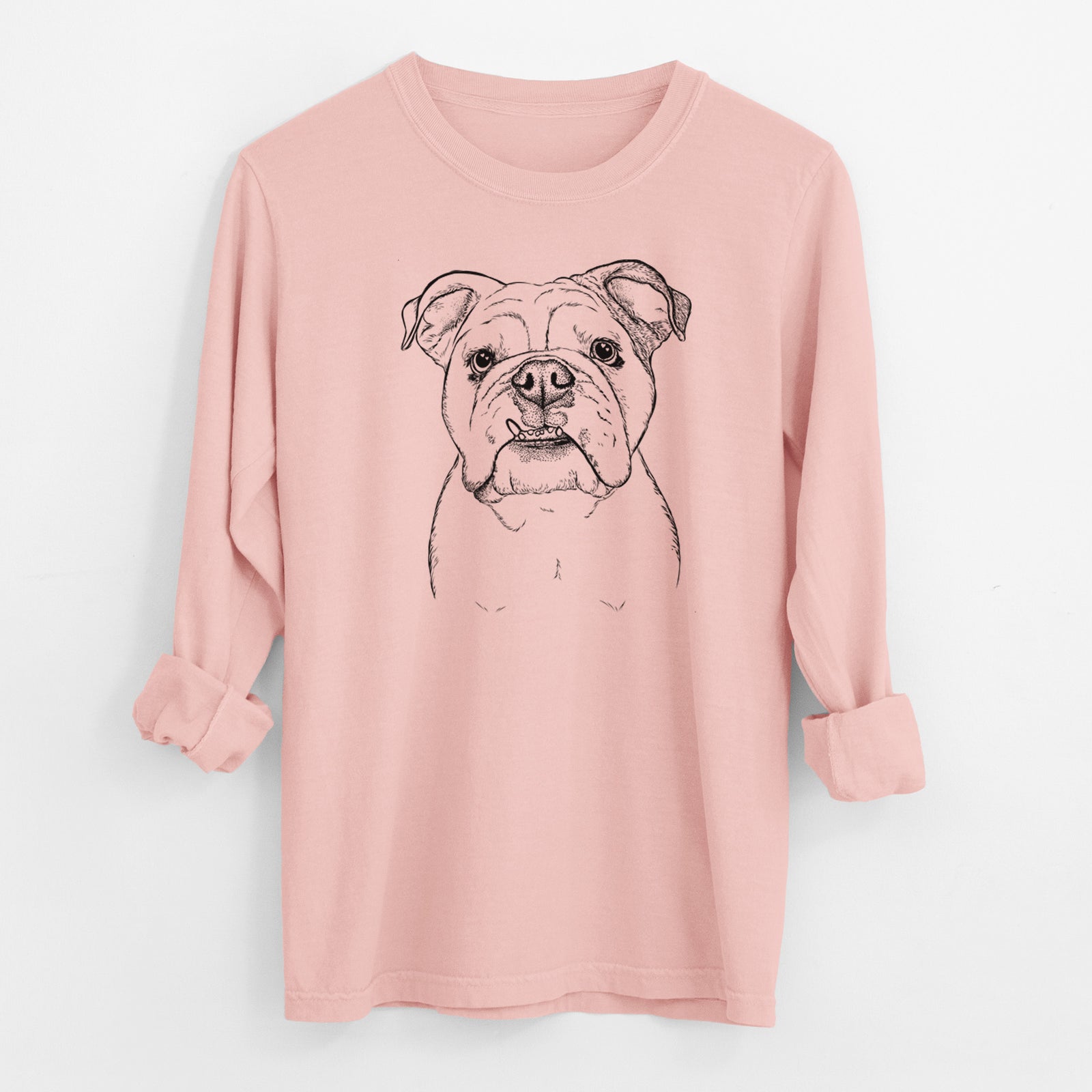 Bare Dazy the English Bulldog - Men's Heavyweight 100% Cotton Long Sleeve