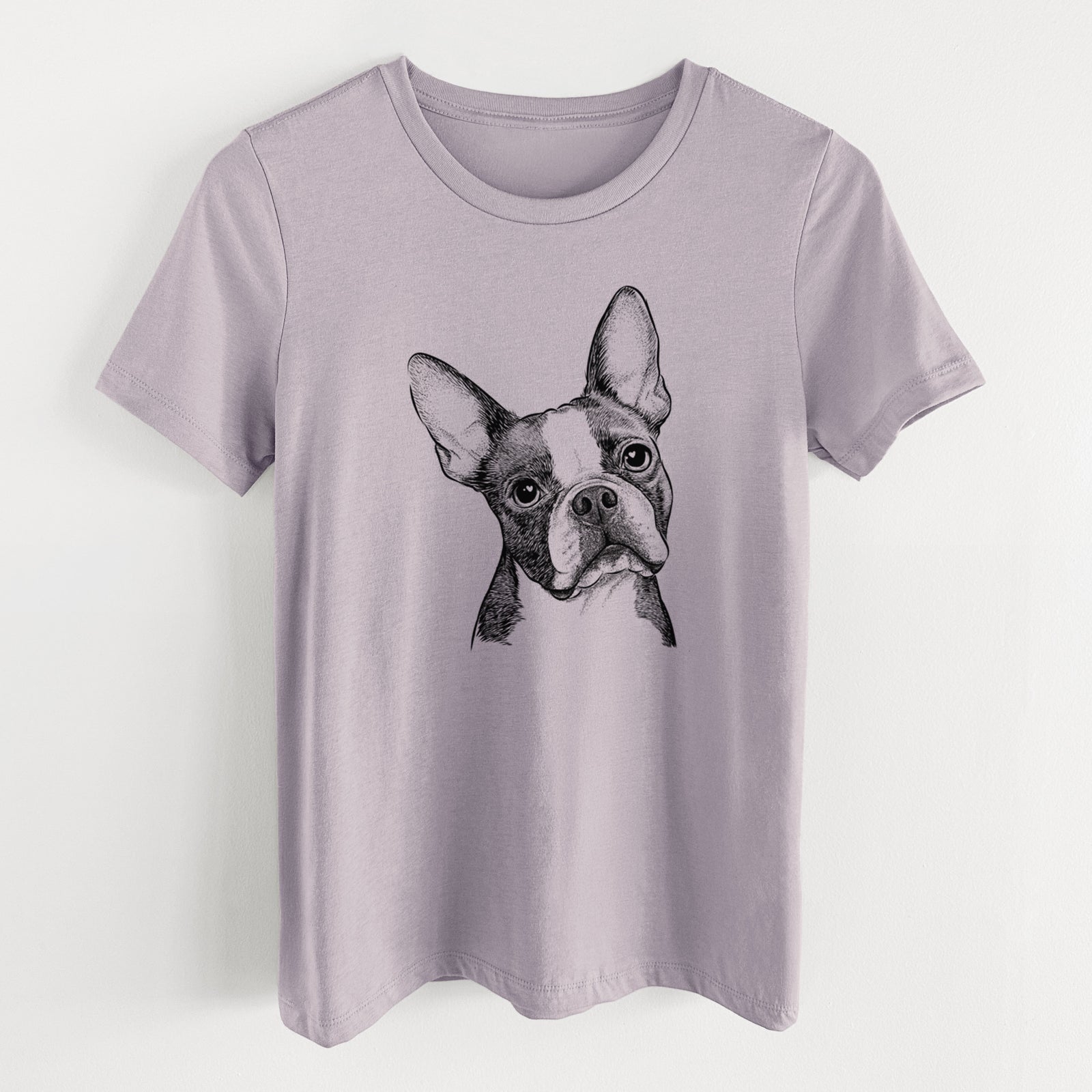 Bare Dee Dee the Boston Terrier - Women's Lightweight Relaxed Fit 100% Cotton Crewneck