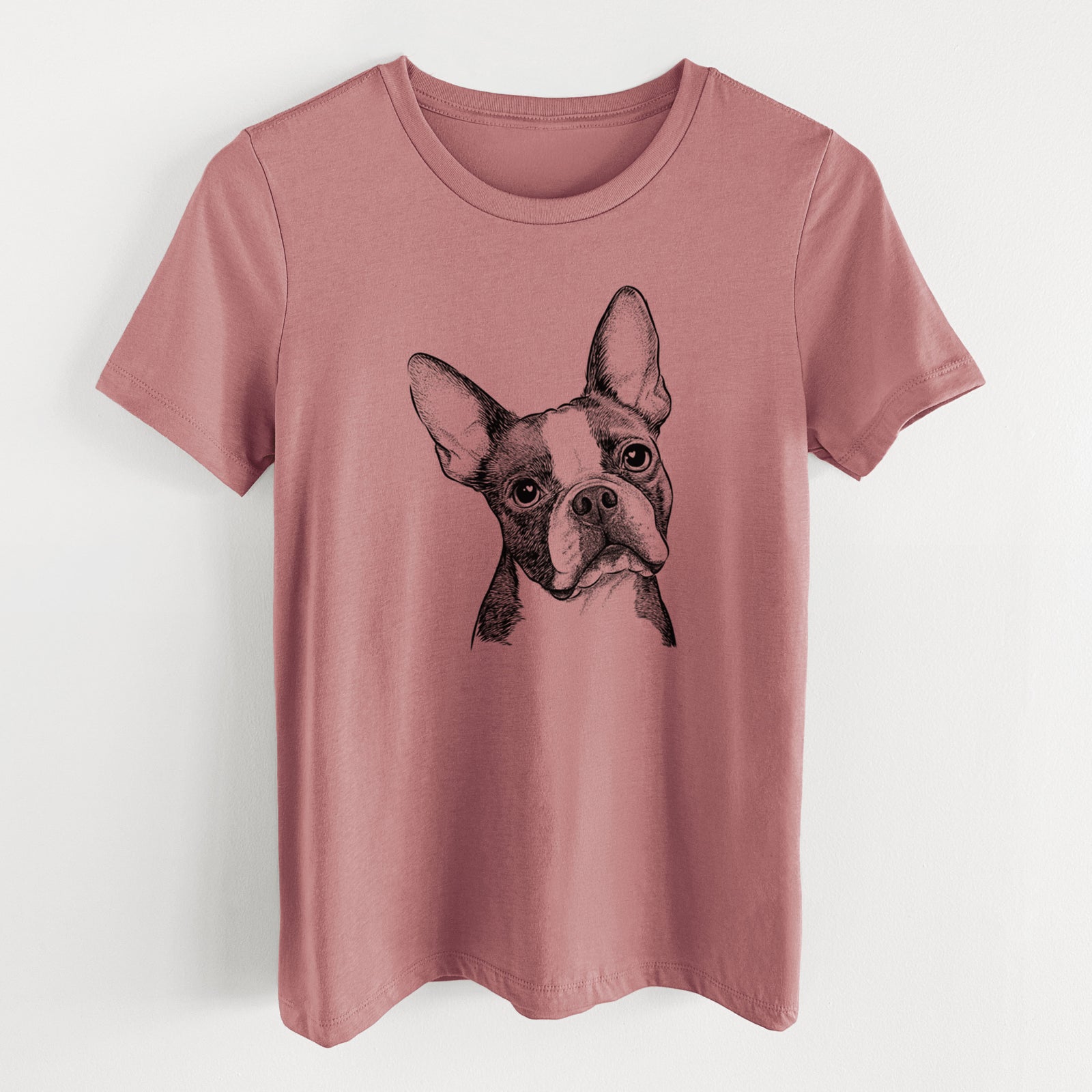 Bare Dee Dee the Boston Terrier - Women's Lightweight Relaxed Fit 100% Cotton Crewneck