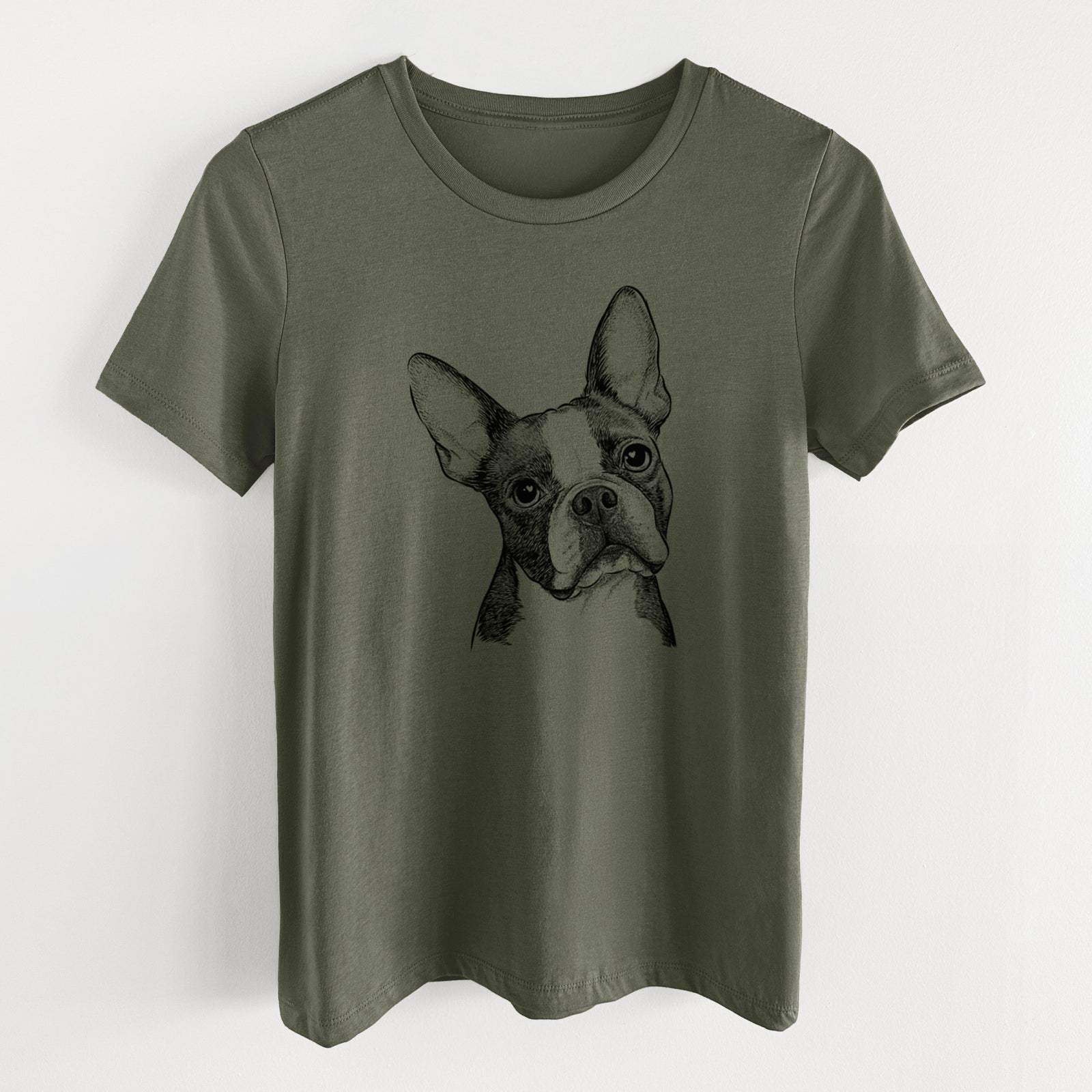 Bare Dee Dee the Boston Terrier - Women's Lightweight Relaxed Fit 100% Cotton Crewneck