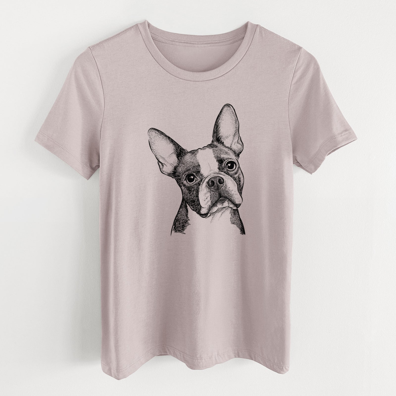 Bare Dee Dee the Boston Terrier - Women's Lightweight Relaxed Fit 100% Cotton Crewneck
