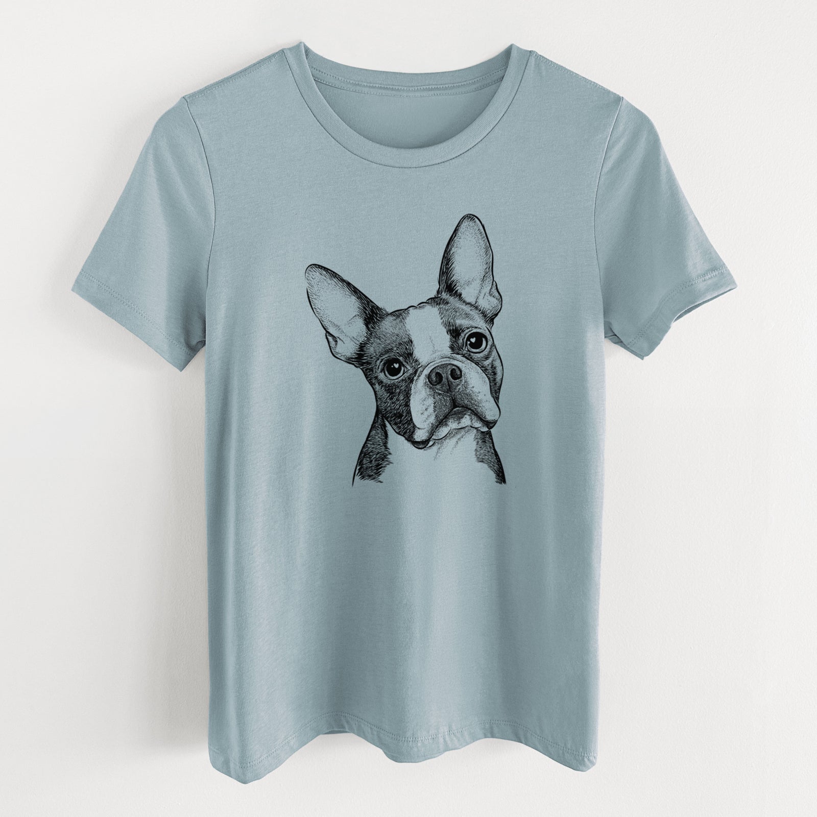 Bare Dee Dee the Boston Terrier - Women's Lightweight Relaxed Fit 100% Cotton Crewneck