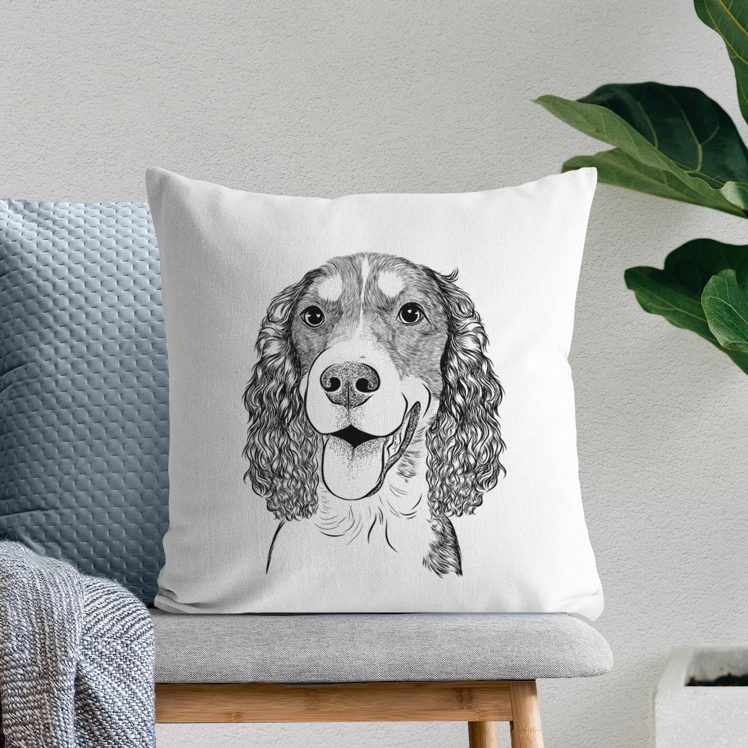 Delilah the English Springer Spaniel - Throw Pillow Cover