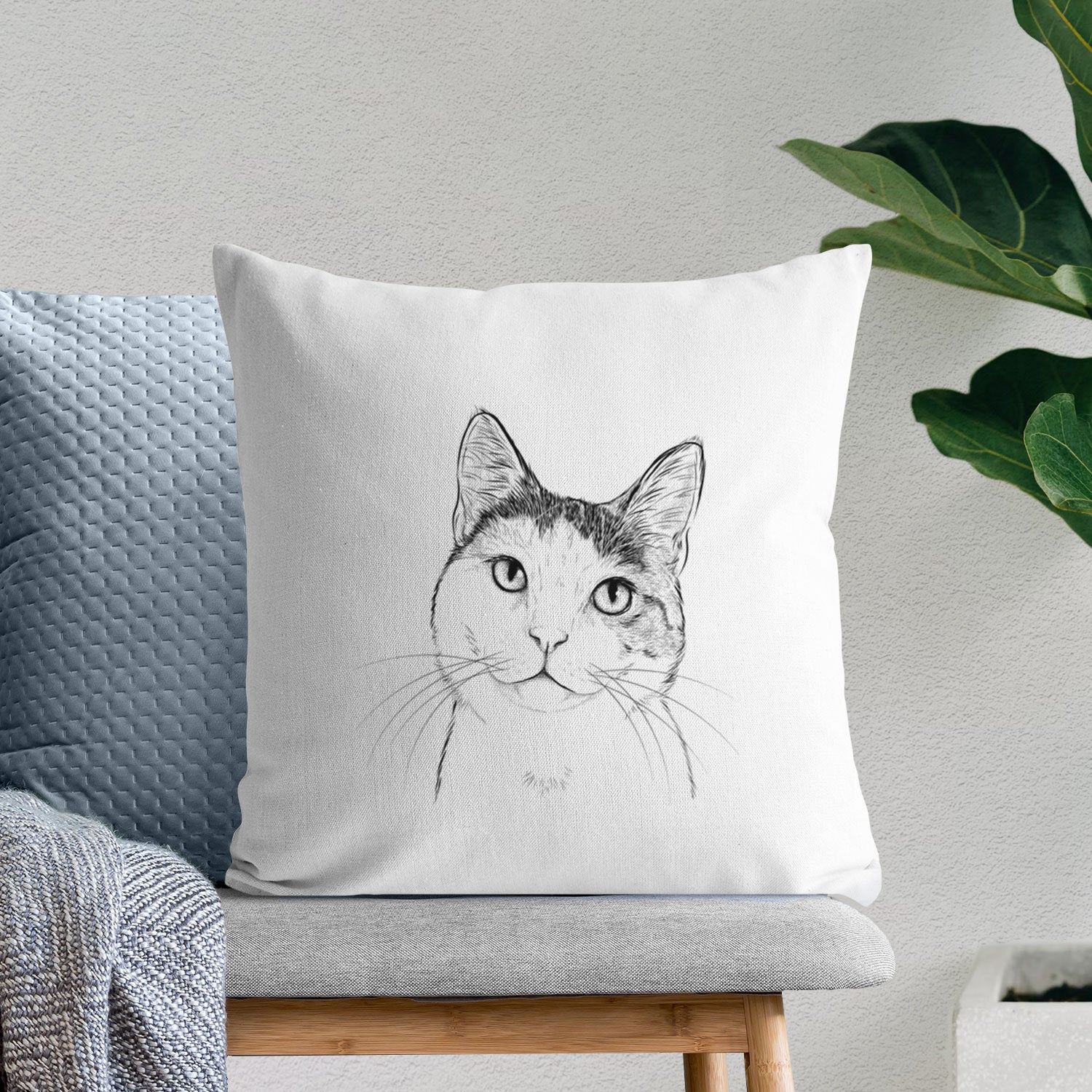 Denver the Calico Cat - Throw Pillow Cover
