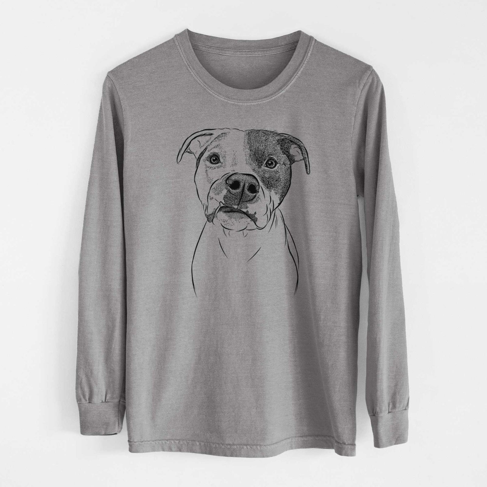 Bare Dexter the Pitbull - Men's Heavyweight 100% Cotton Long Sleeve