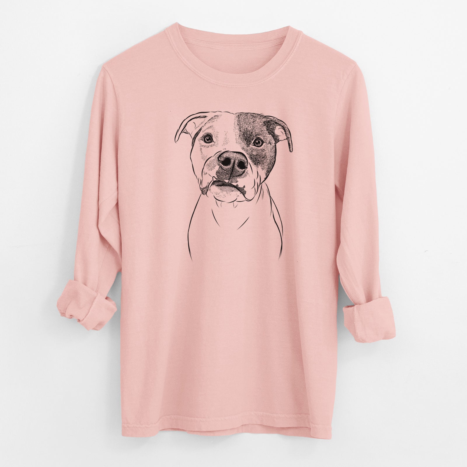 Bare Dexter the Pitbull - Men's Heavyweight 100% Cotton Long Sleeve