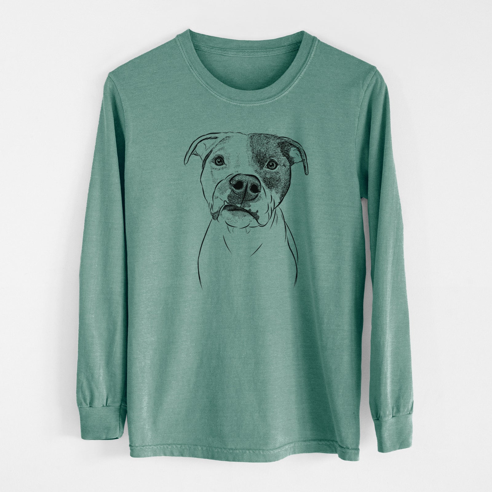 Bare Dexter the Pitbull - Men's Heavyweight 100% Cotton Long Sleeve