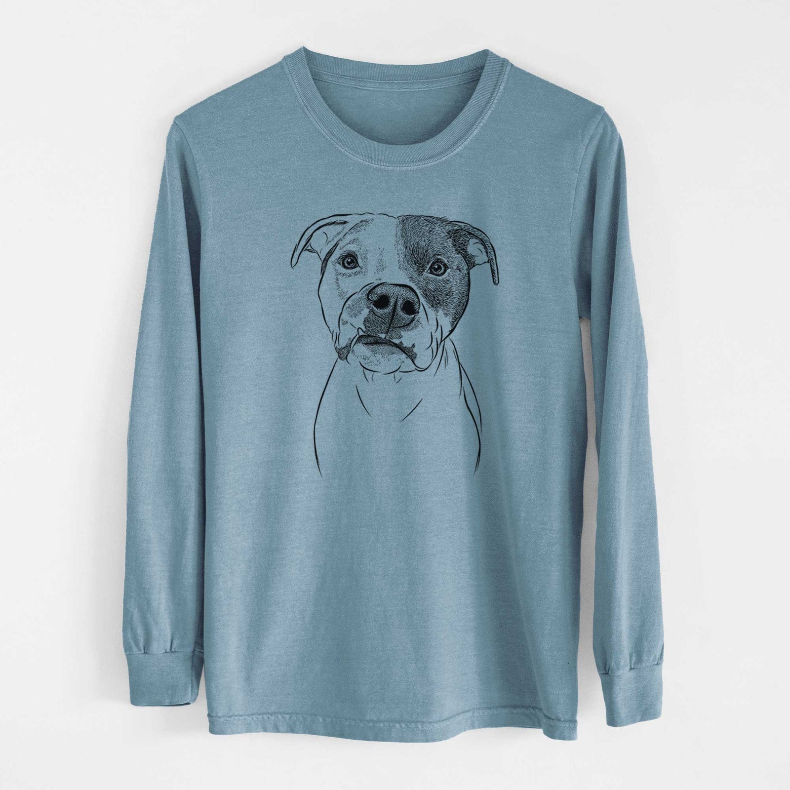 Bare Dexter the Pitbull - Men's Heavyweight 100% Cotton Long Sleeve