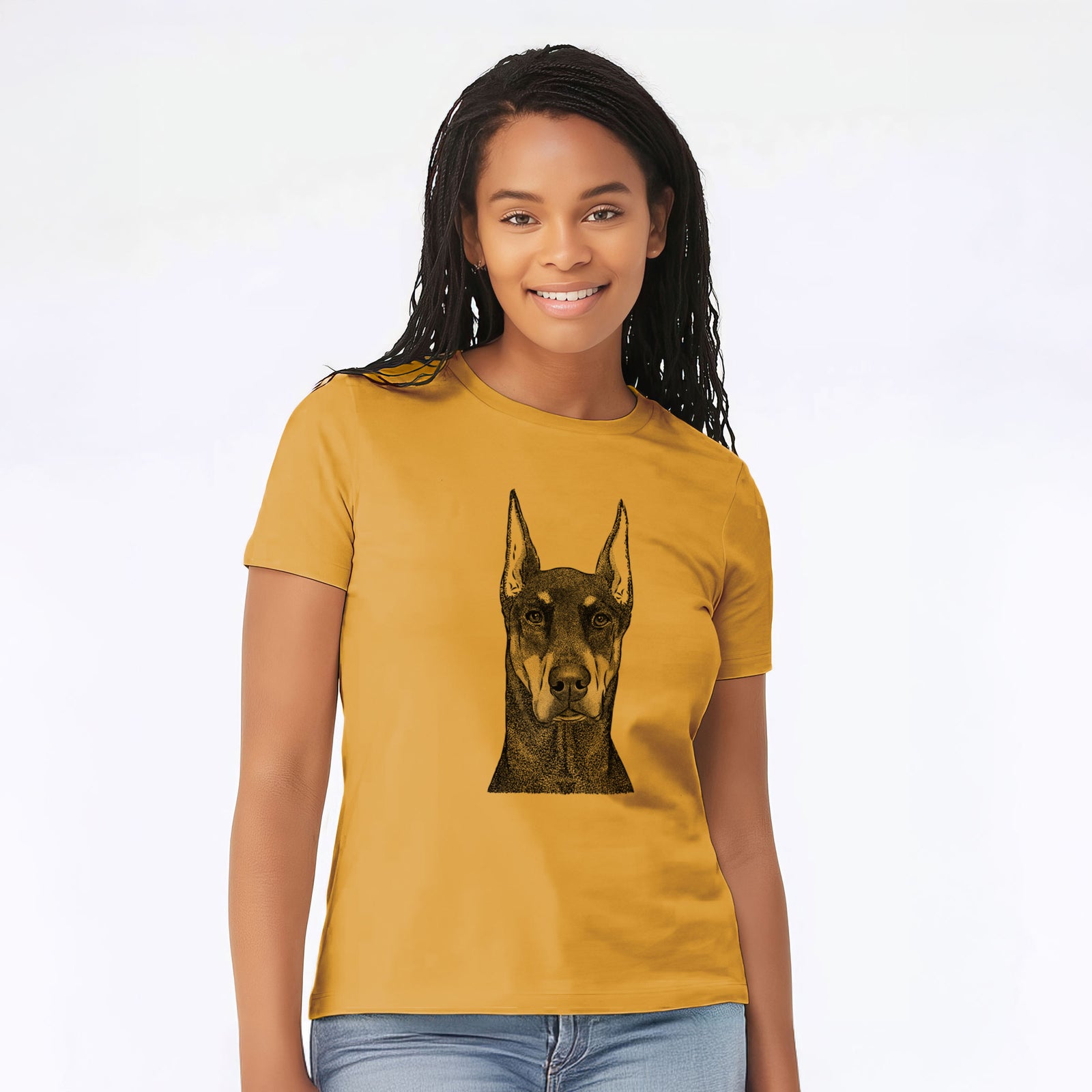 Bare Drake the Doberman Pinscher - Women's Lightweight Relaxed Fit 100% Cotton Crewneck