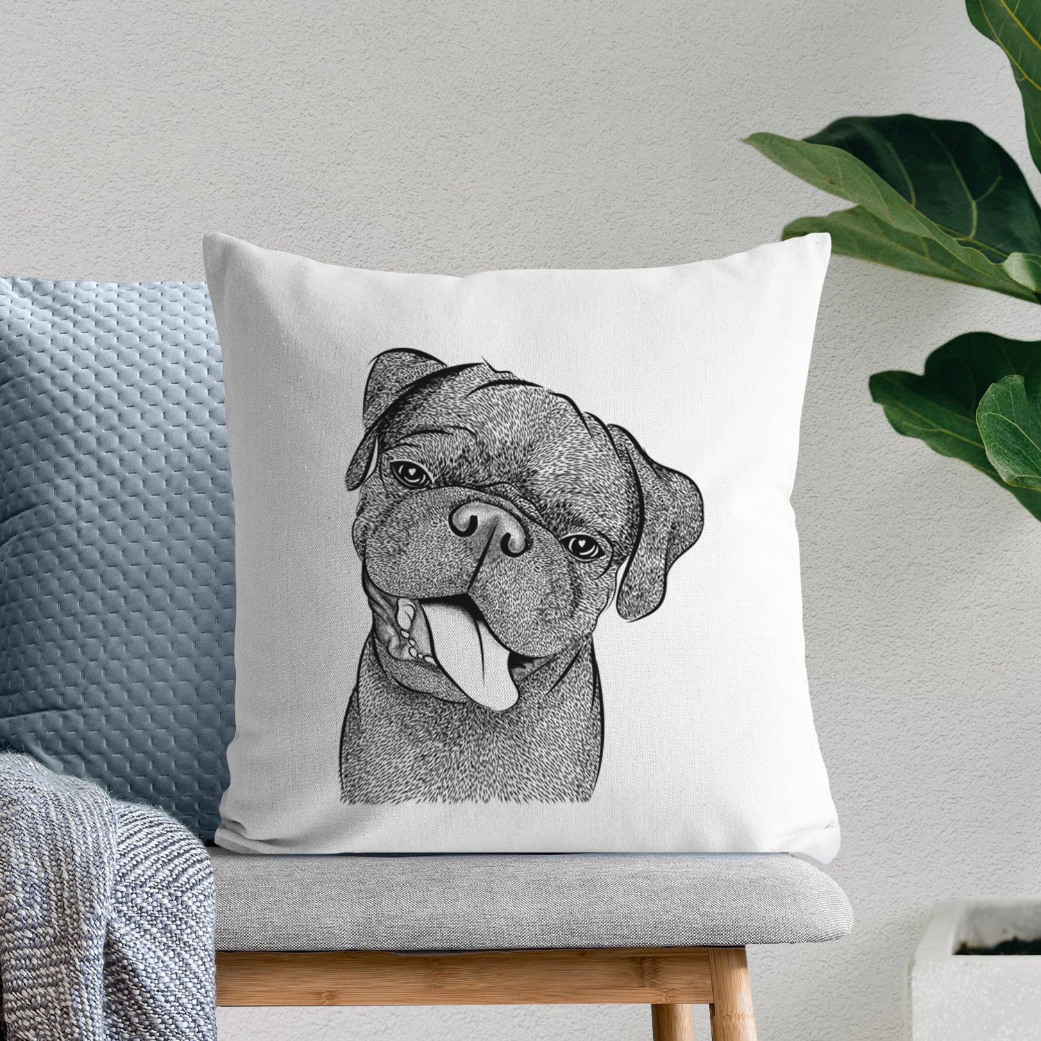 Dudley Danger the Pug - Throw Pillow Cover