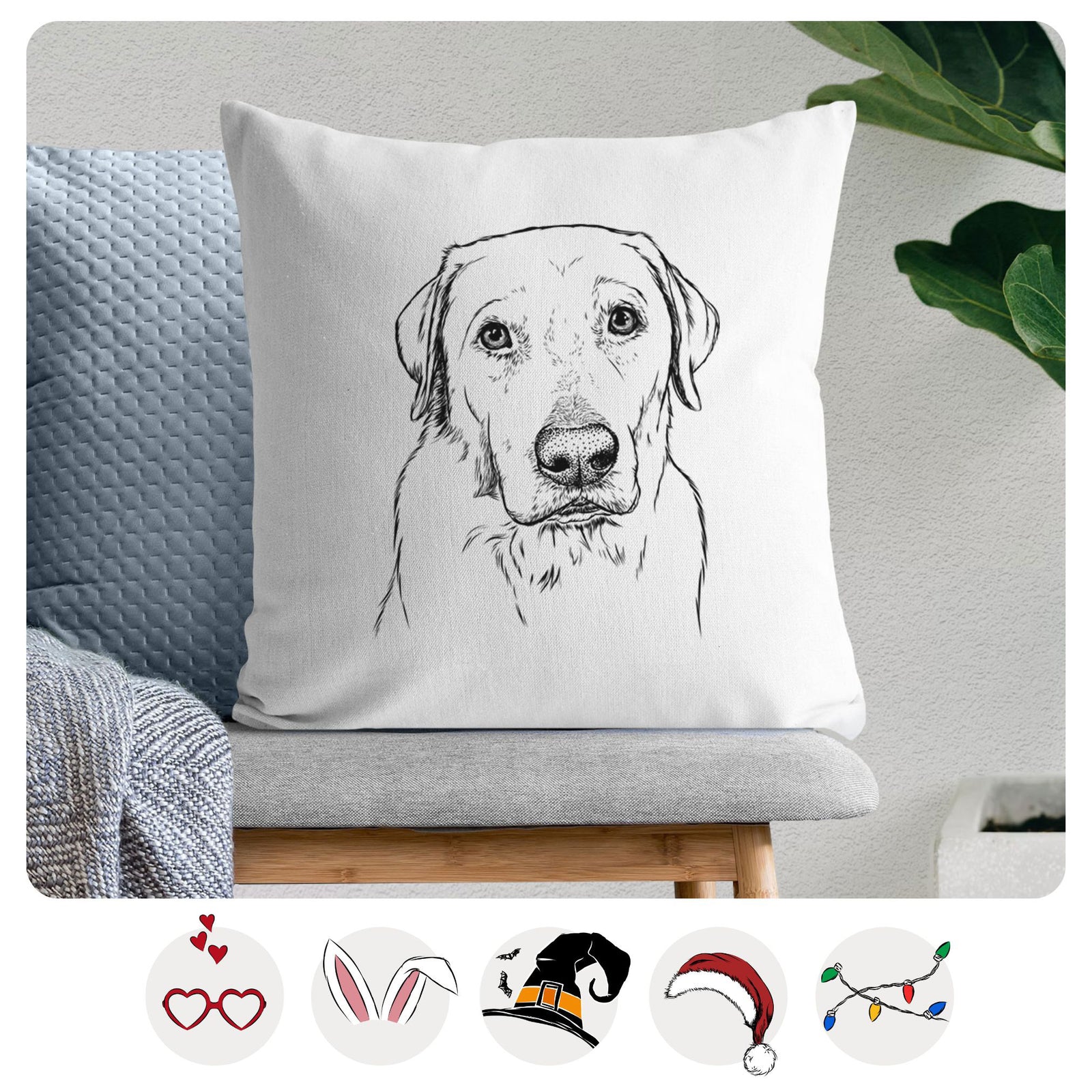 Duke the Yellow Lab - Throw Pillow Cover