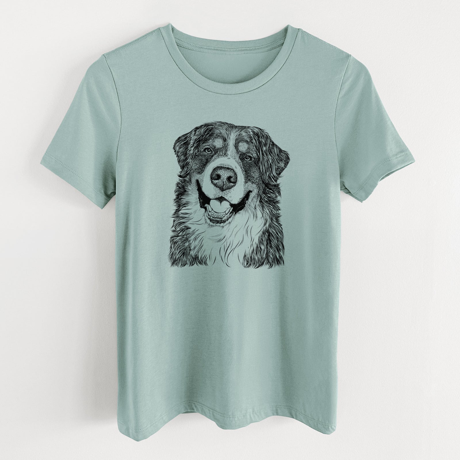 Bare Eiger the Bernese Mountain Dog - Women's Lightweight Relaxed Fit 100% Cotton Crewneck