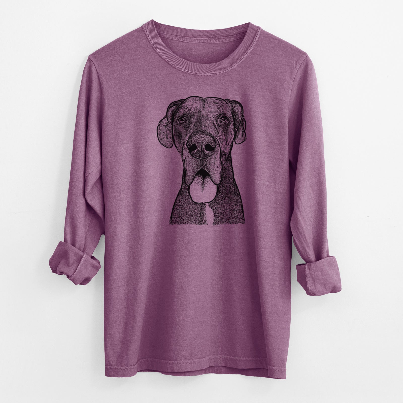 Bare Eli the Great Dane - Men's Heavyweight 100% Cotton Long Sleeve