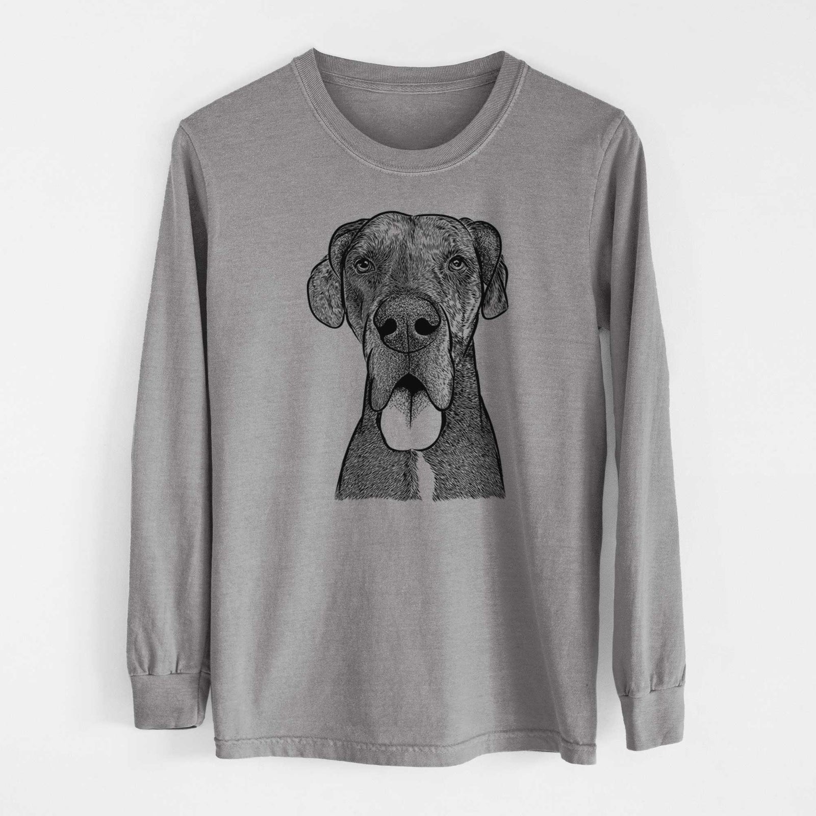 Bare Eli the Great Dane - Men's Heavyweight 100% Cotton Long Sleeve