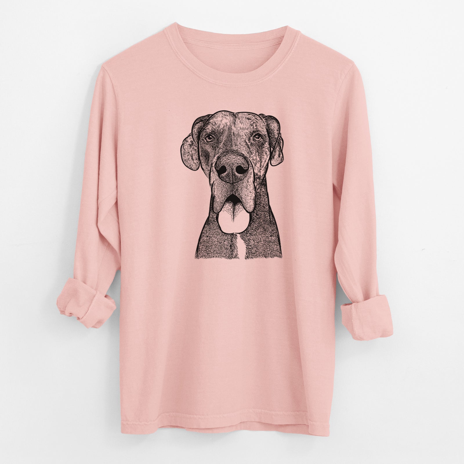 Bare Eli the Great Dane - Men's Heavyweight 100% Cotton Long Sleeve