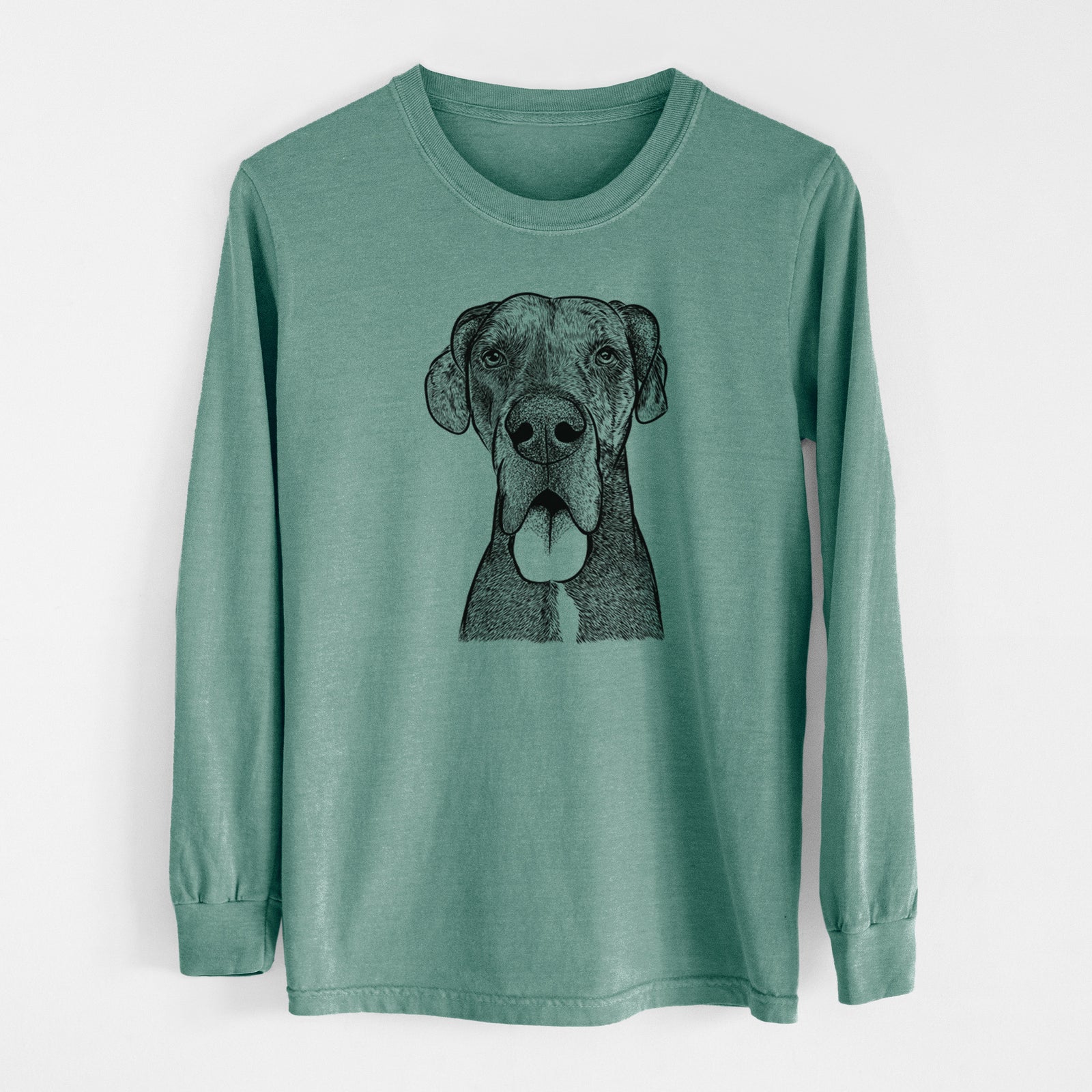 Bare Eli the Great Dane - Men's Heavyweight 100% Cotton Long Sleeve