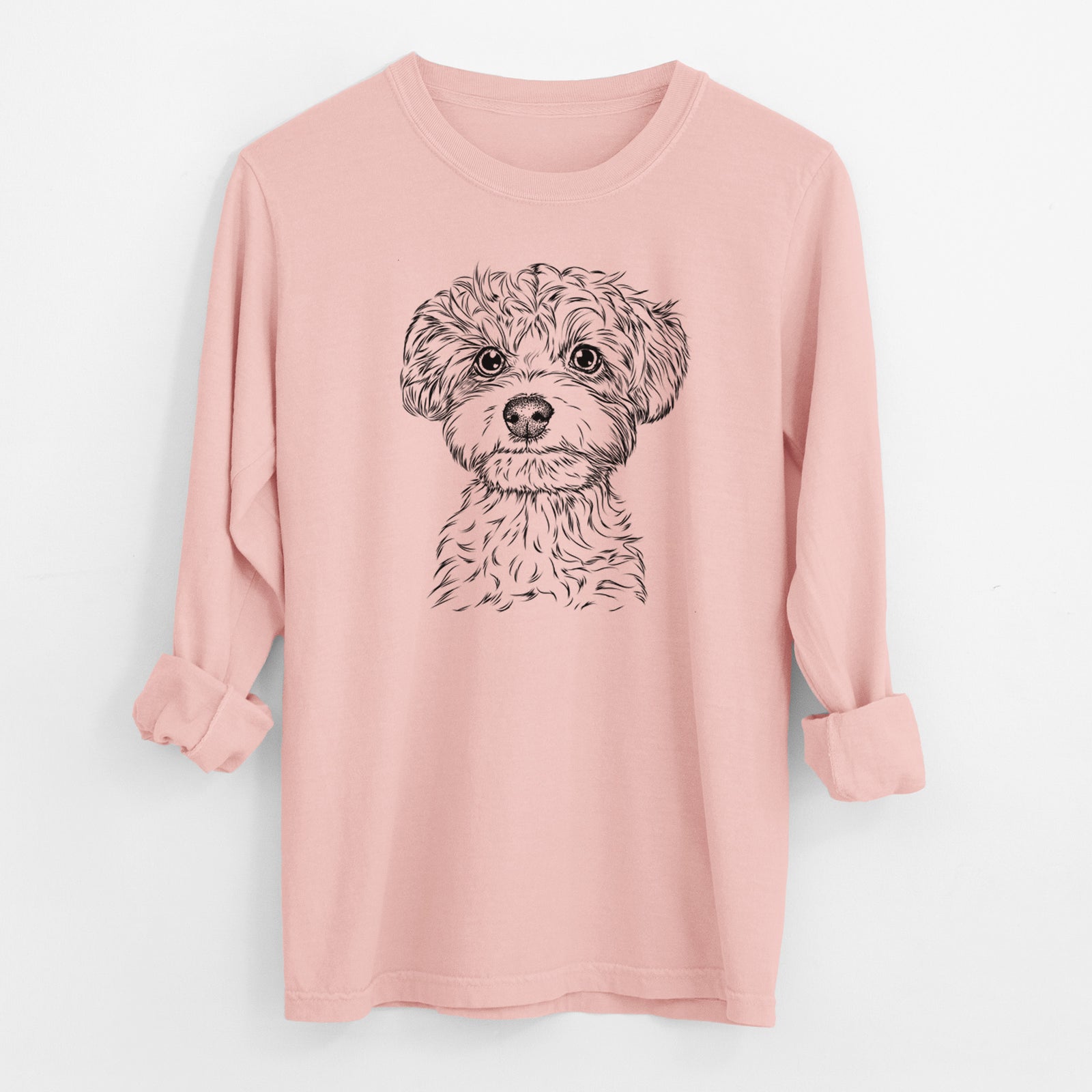 Bare Elliott the Yorkiepoo - Men's Heavyweight 100% Cotton Long Sleeve