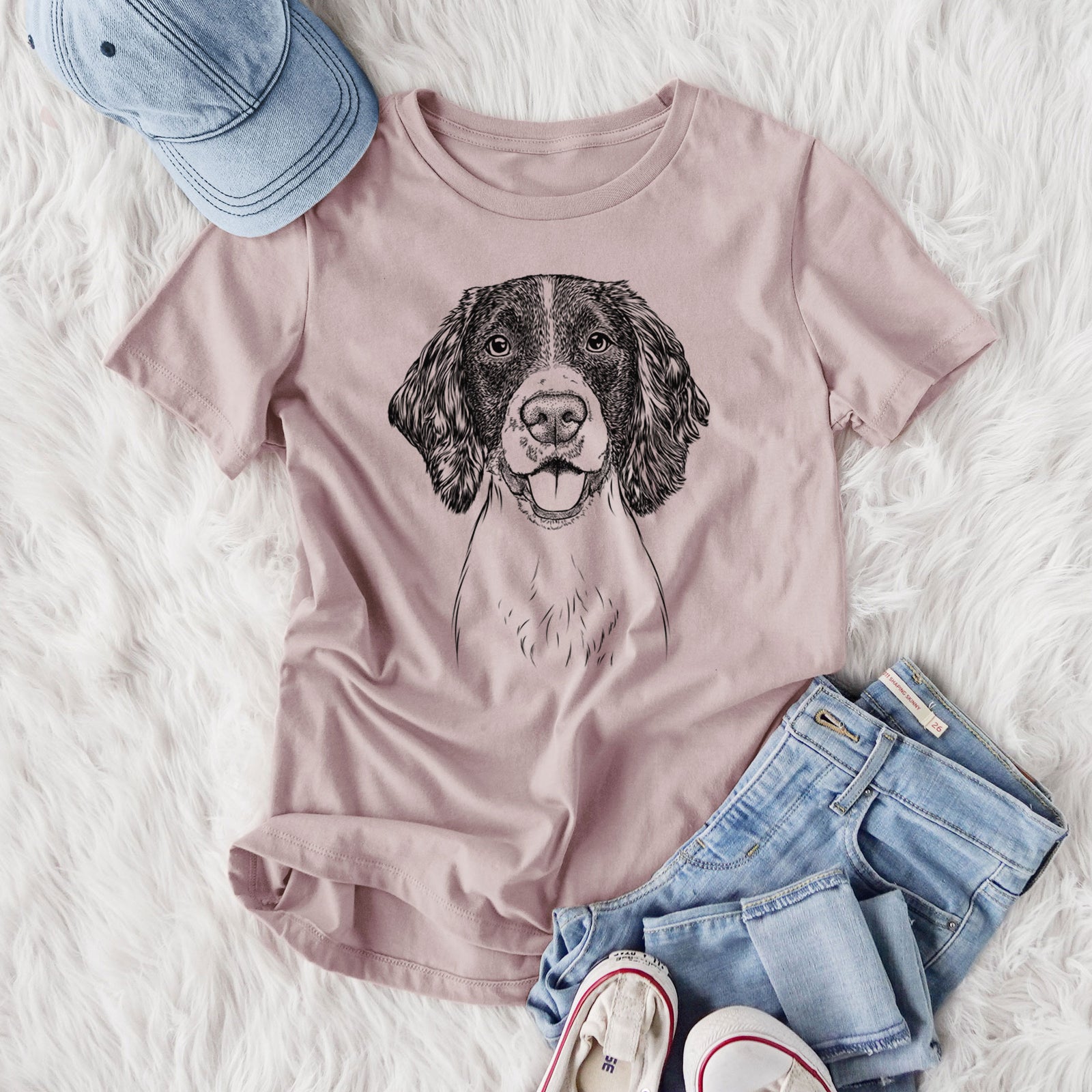 Bare Ever the English Springer Spaniel - Women's Lightweight Relaxed Fit 100% Cotton Crewneck