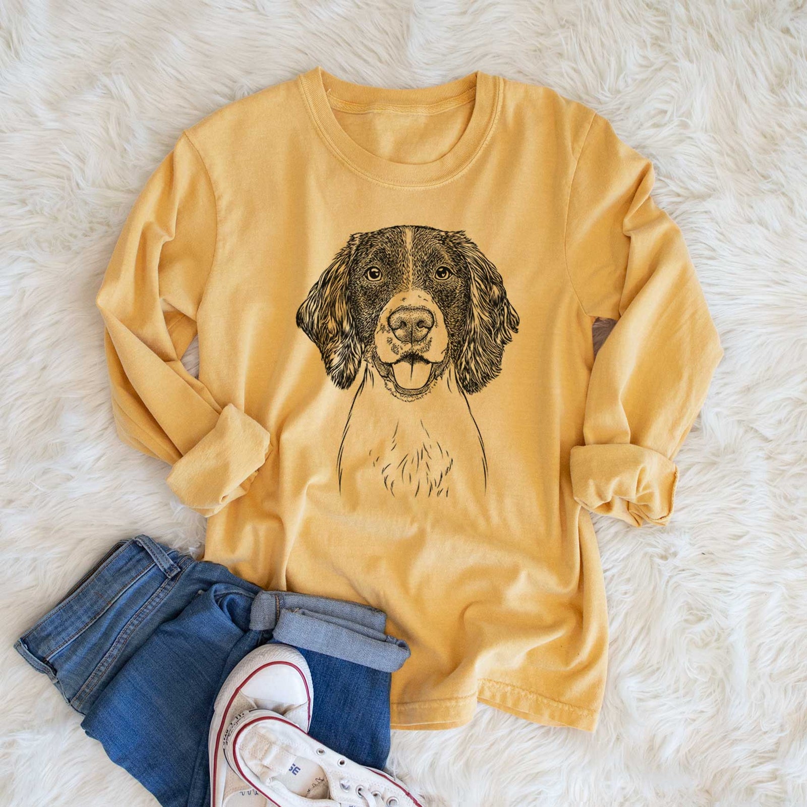Bare Ever the English Springer Spaniel - Men's Heavyweight 100% Cotton Long Sleeve
