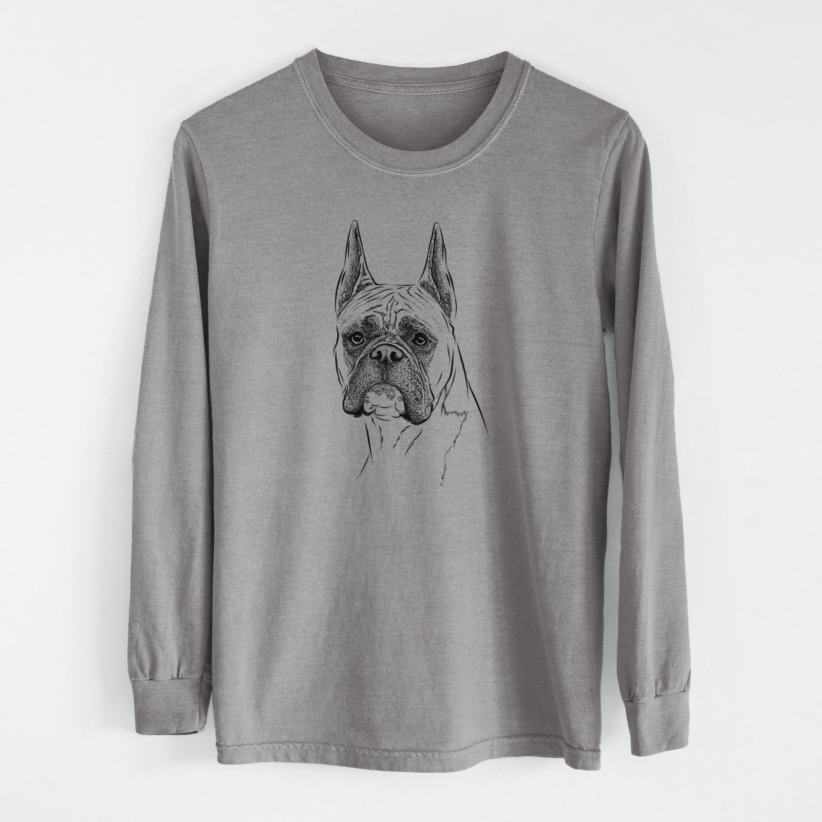 Bare Ezra the Boxer - Men's Heavyweight 100% Cotton Long Sleeve