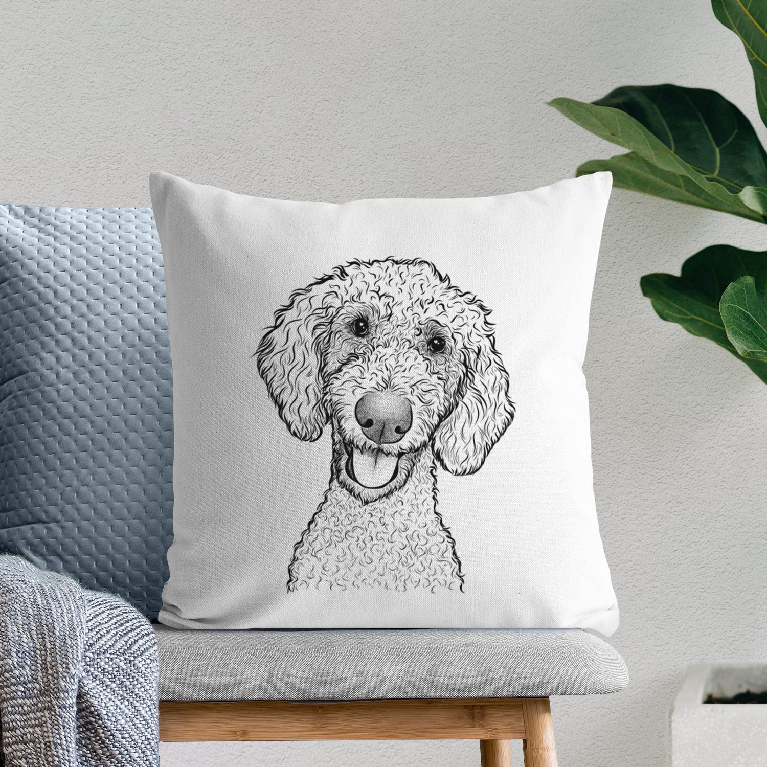 Fenway the Goldendoodle - Throw Pillow Cover
