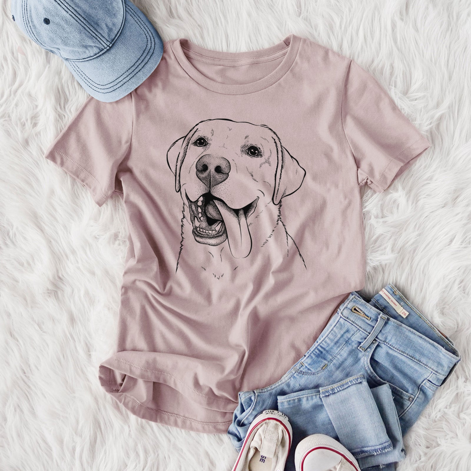 Bare Finn the Labrador Retriever - Women's Lightweight Relaxed Fit 100% Cotton Crewneck