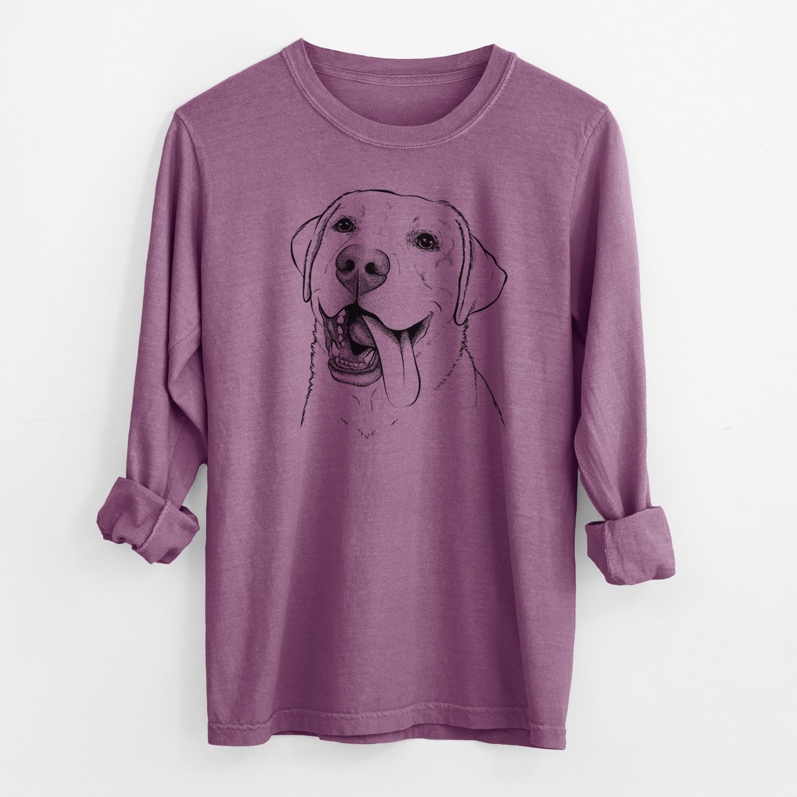Bare Finn the Labrador Retriever - Men's Heavyweight 100% Cotton Long Sleeve