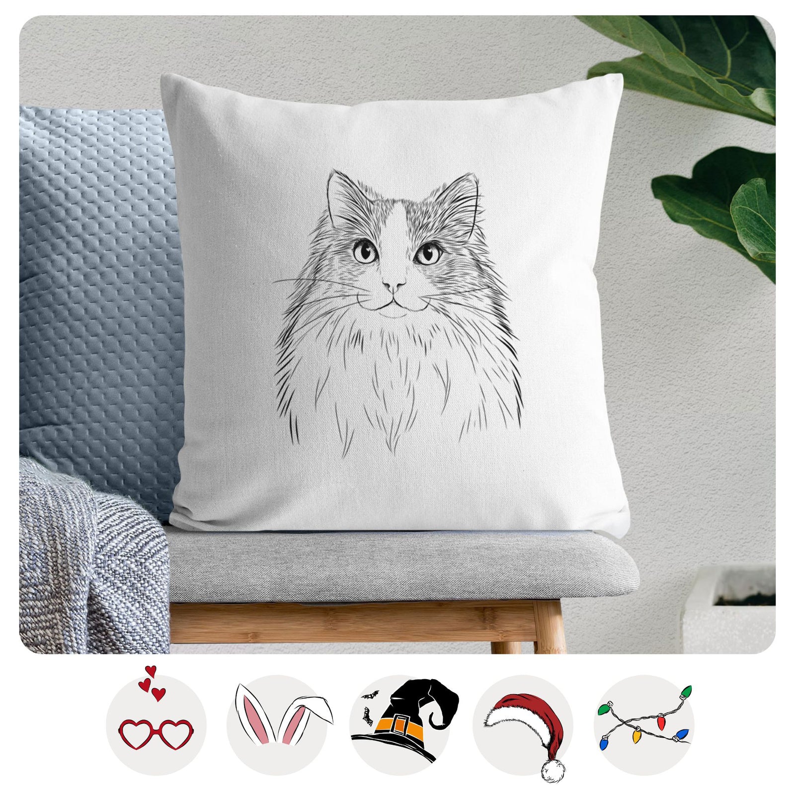 Fiona the Ragdoll Cat - Throw Pillow Cover