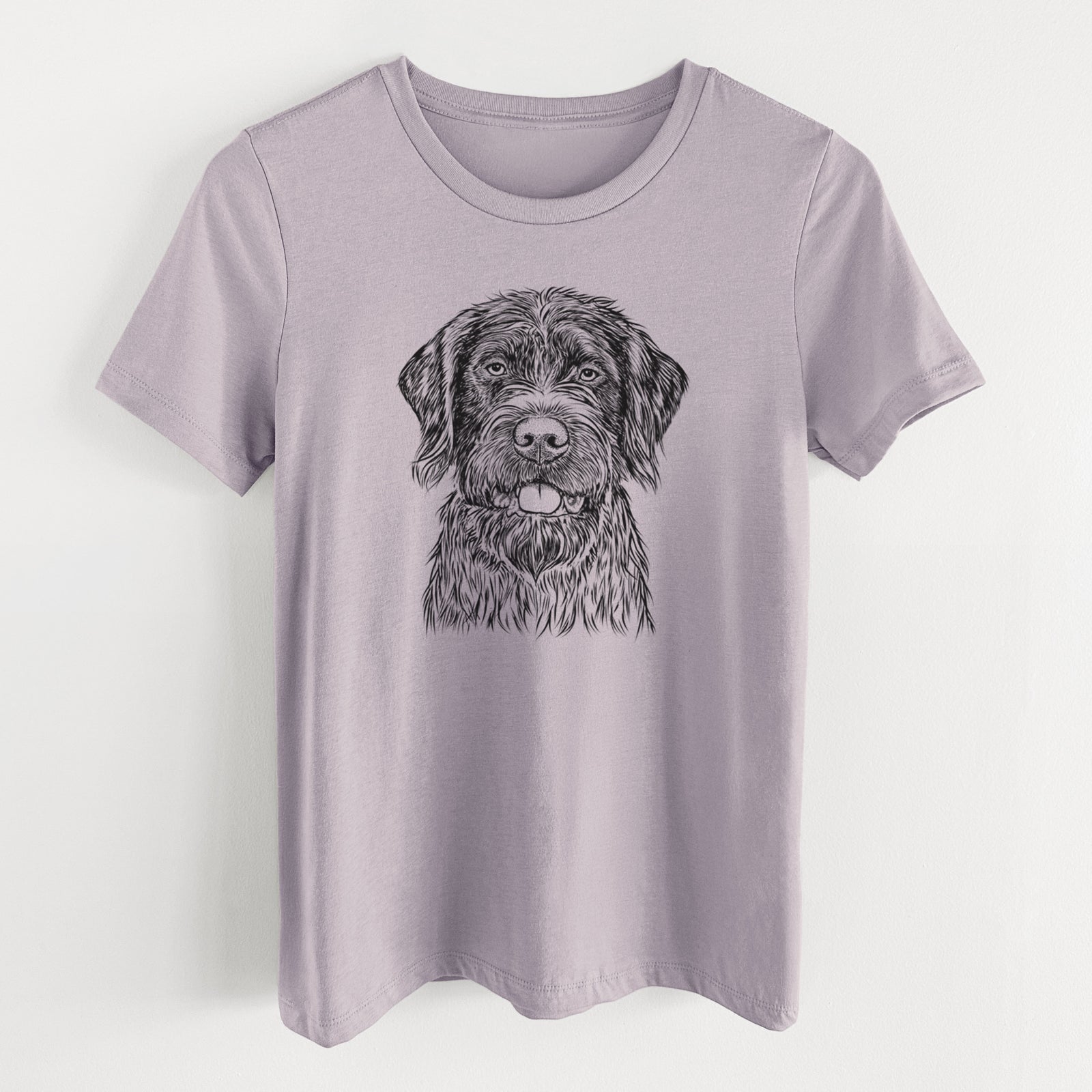 Bare Fletcher the Wirehaired Pointing Griffon - Women's Lightweight Relaxed Fit 100% Cotton Crewneck
