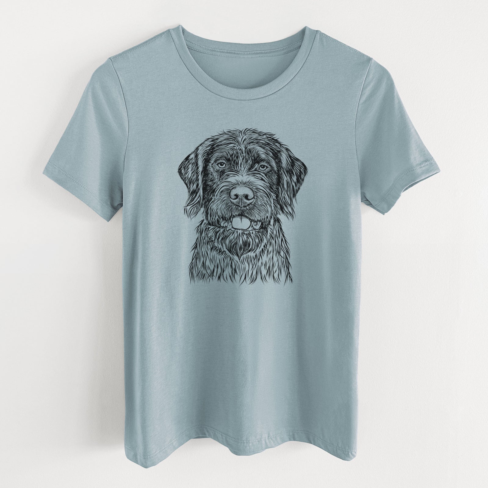 Bare Fletcher the Wirehaired Pointing Griffon - Women's Lightweight Relaxed Fit 100% Cotton Crewneck