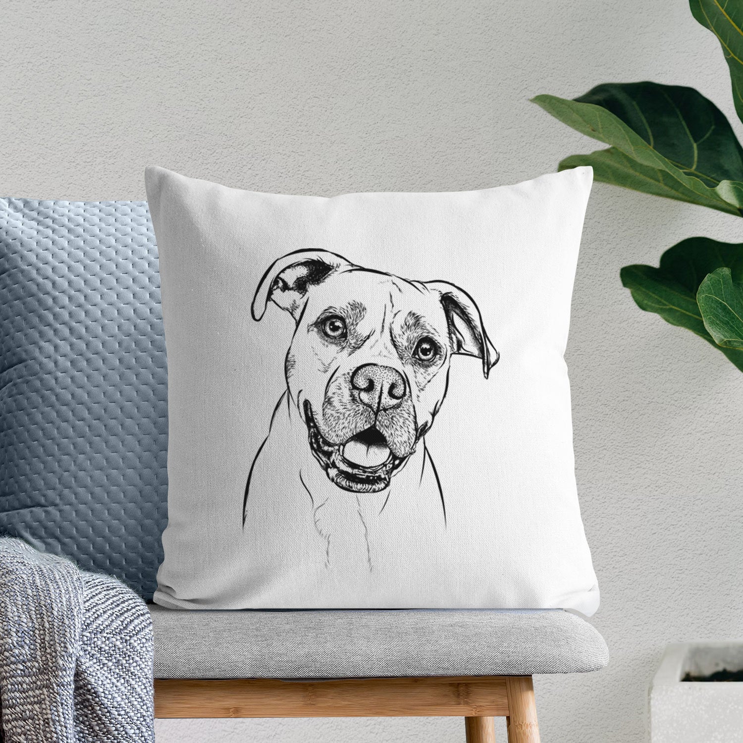 Frankie Tankie the Boxer Mix - Throw Pillow Cover
