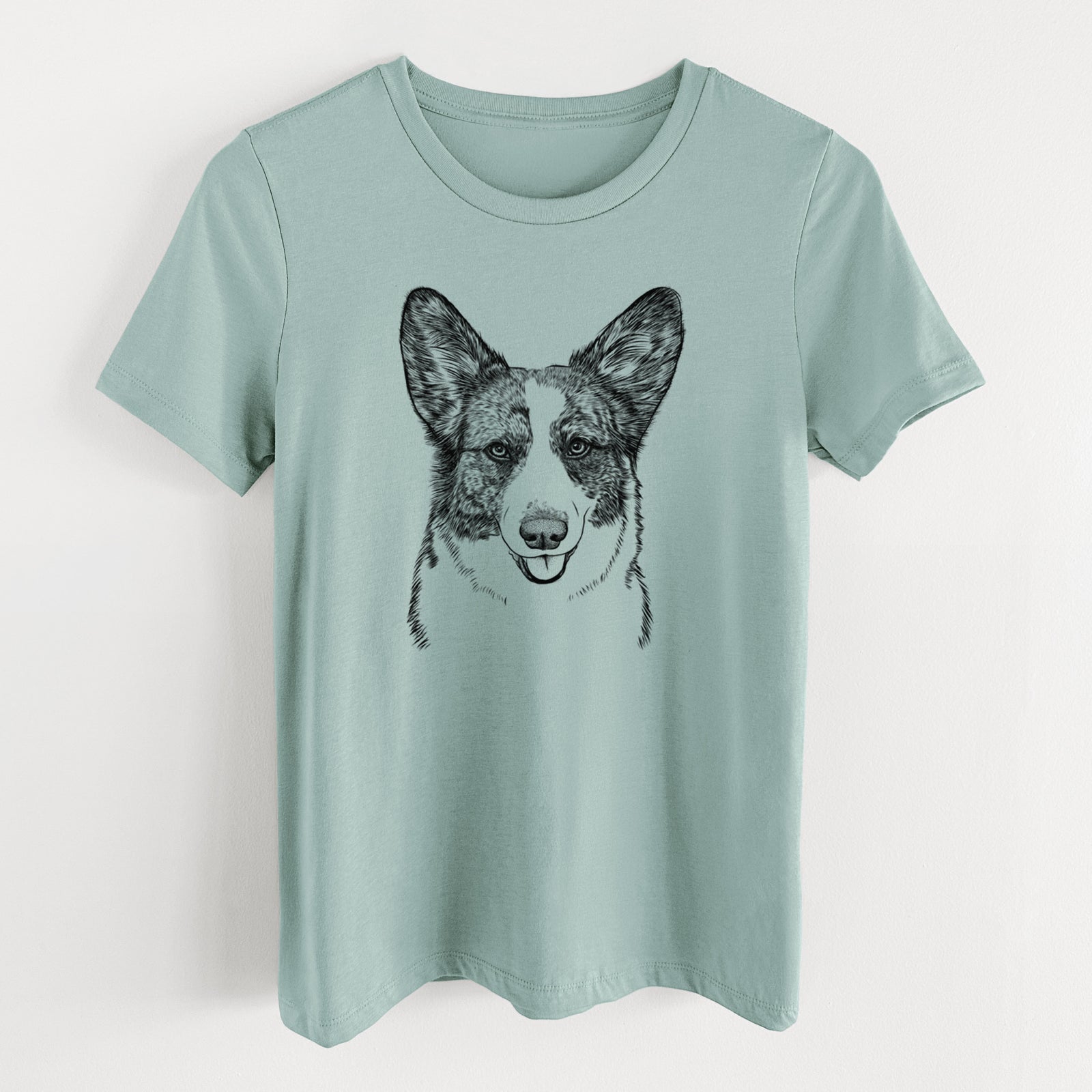 Bare Gabby the Cardigan Welsh Corgi - Women's Lightweight Relaxed Fit 100% Cotton Crewneck