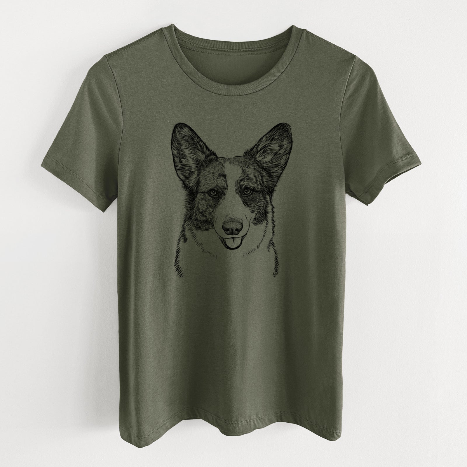 Bare Gabby the Cardigan Welsh Corgi - Women's Lightweight Relaxed Fit 100% Cotton Crewneck