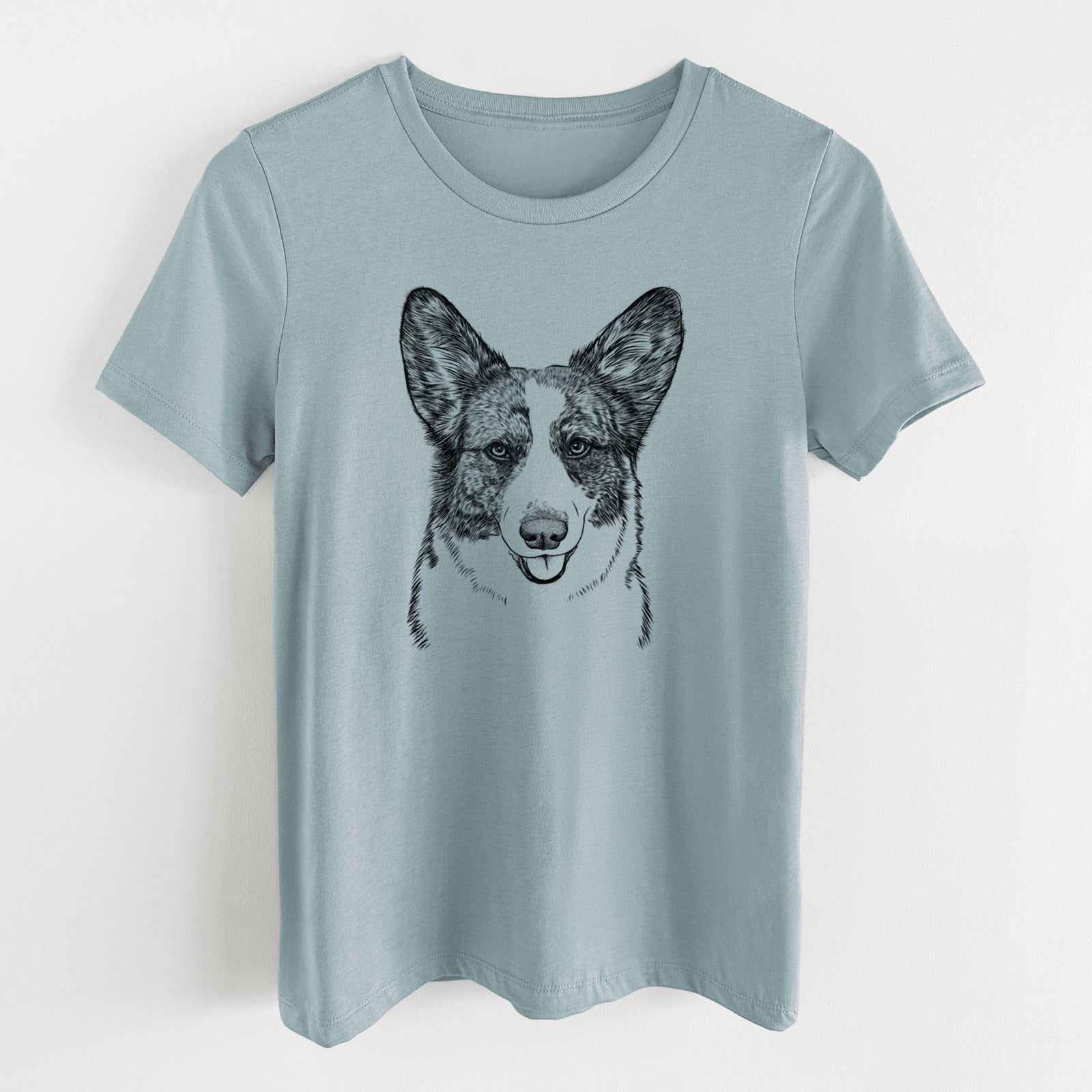 Bare Gabby the Cardigan Welsh Corgi - Women's Lightweight Relaxed Fit 100% Cotton Crewneck