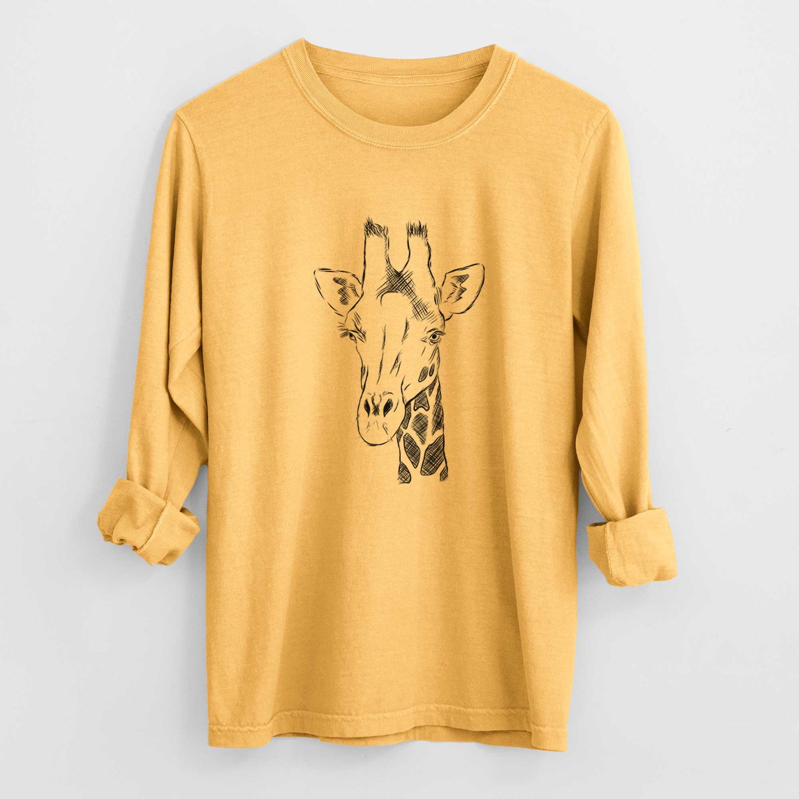 Bare Geoffrey the Giraffe - Men's Heavyweight 100% Cotton Long Sleeve