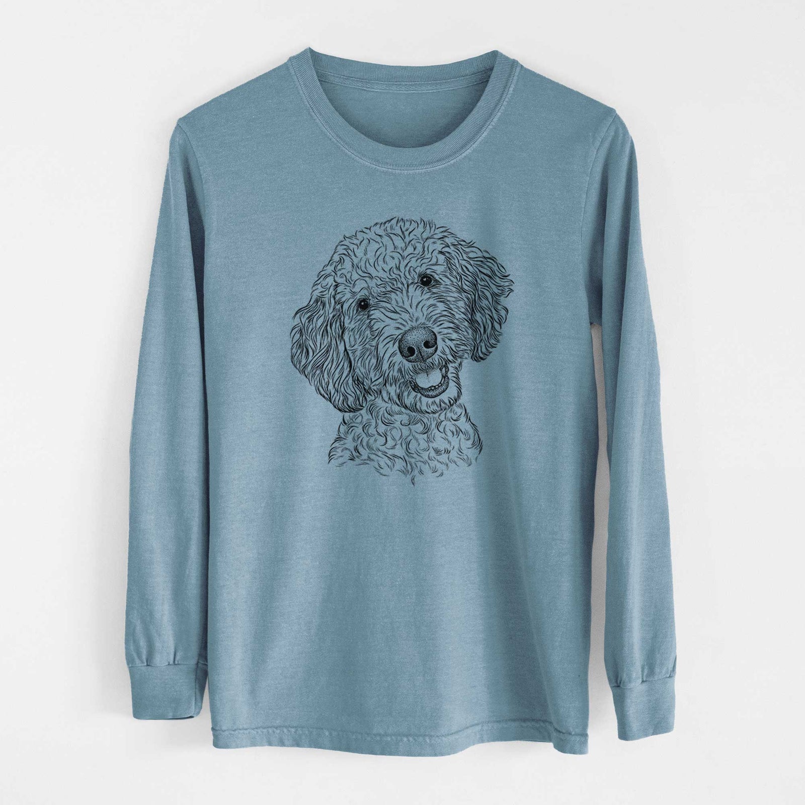 Bare Gizmo the Goldendoodle - Men's Heavyweight 100% Cotton Long Sleeve