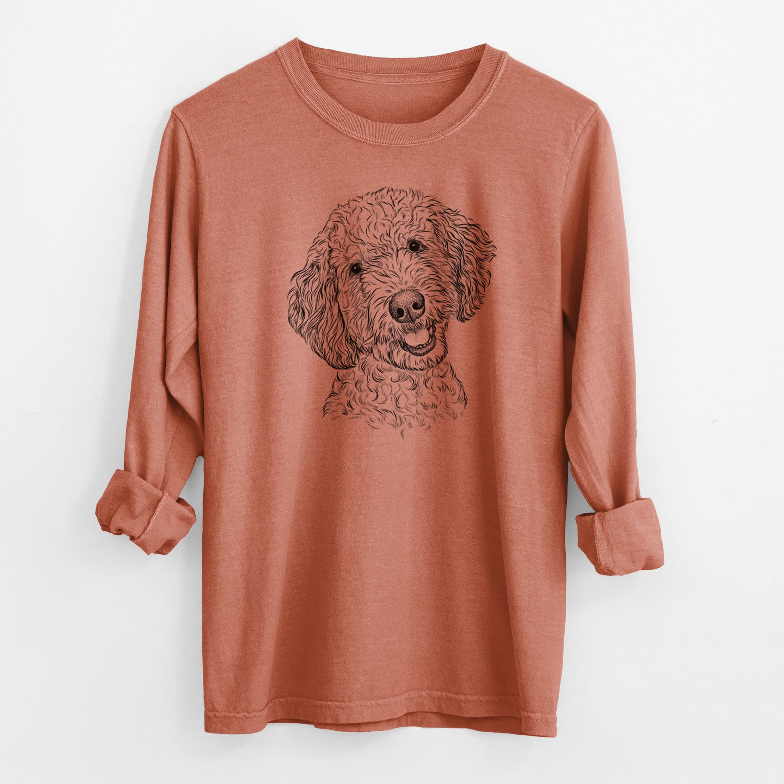 Bare Gizmo the Goldendoodle - Men's Heavyweight 100% Cotton Long Sleeve