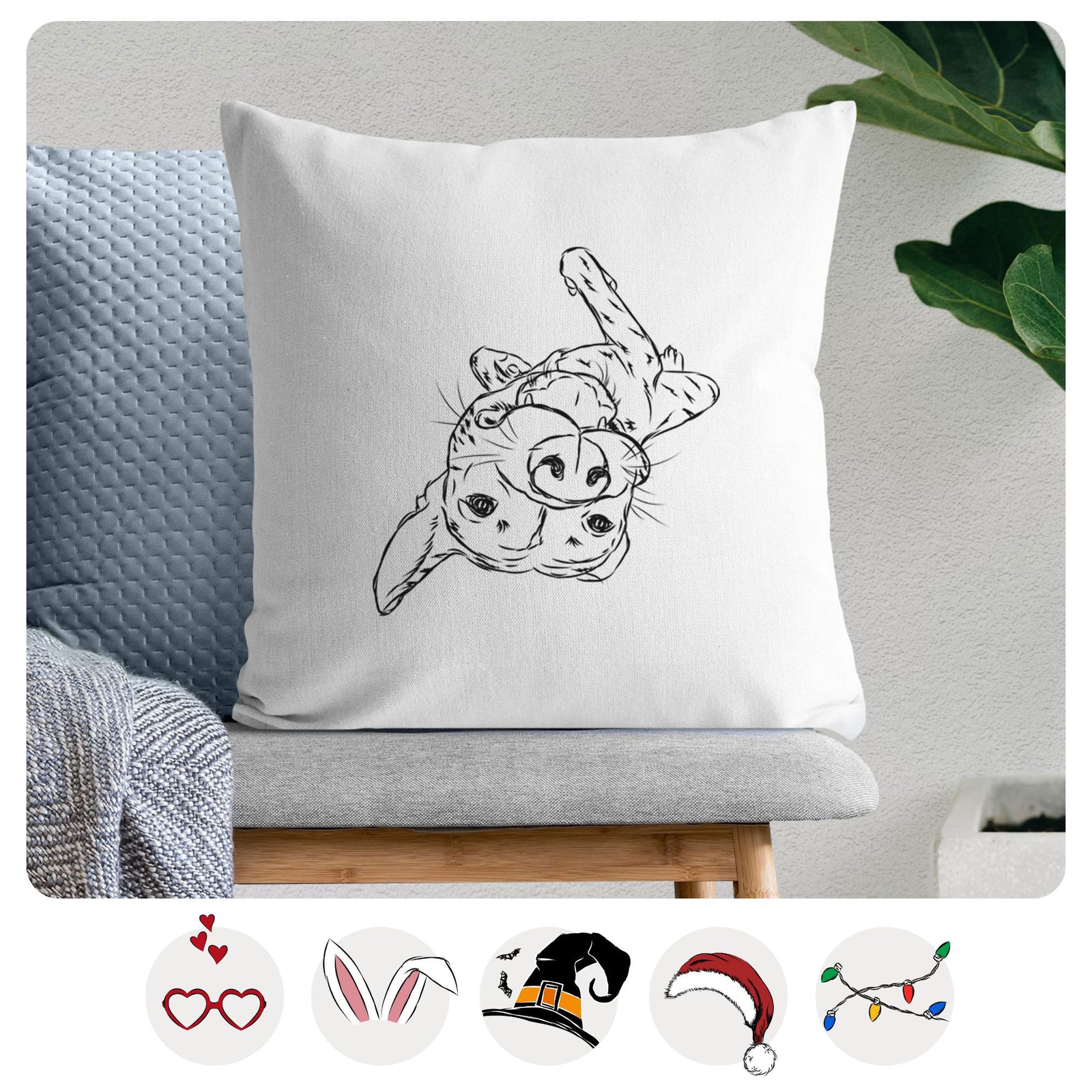 Goose the Mixed Breed - Throw Pillow Cover
