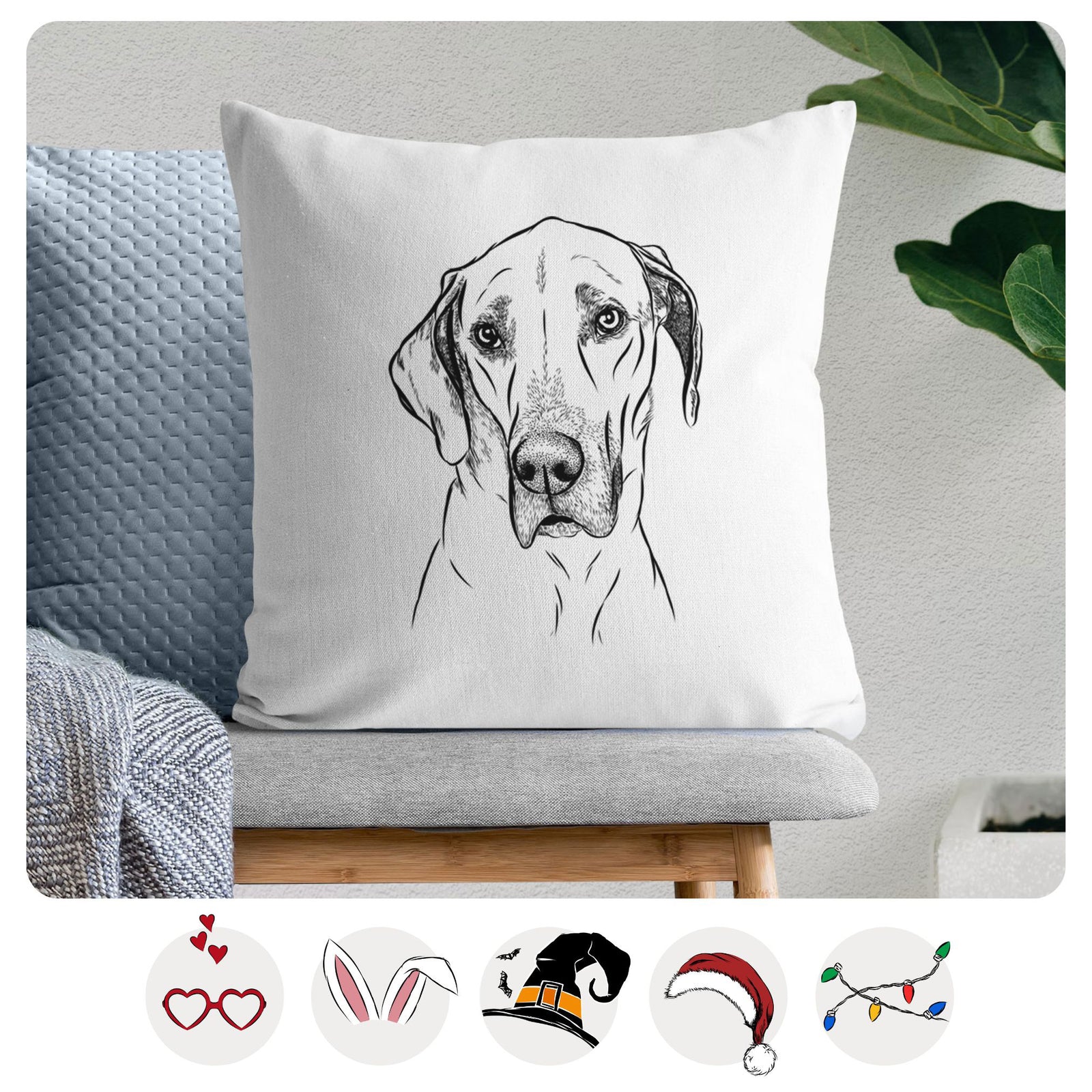 Gracie the Great Dane - Throw Pillow Cover