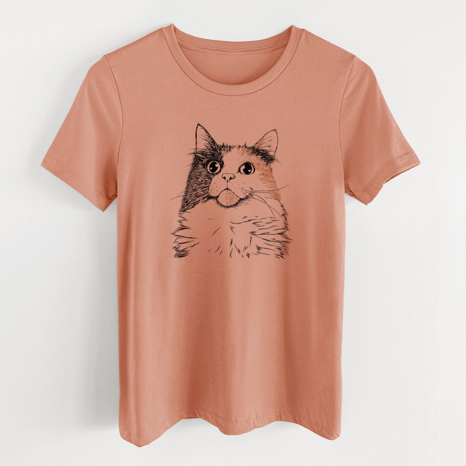 Bare Greta the Calico Cat - Women's Lightweight Relaxed Fit 100% Cotton Crewneck