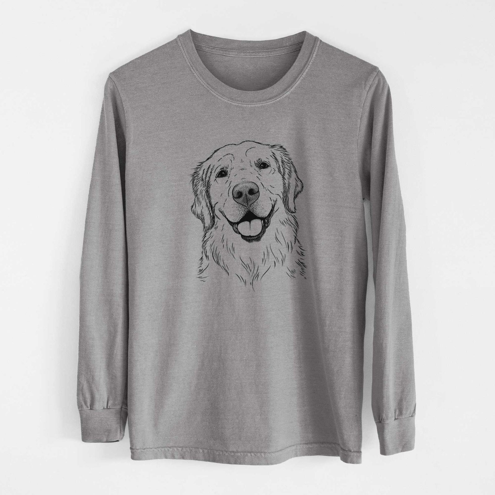 Bare Griffin the Golden Retriever - Men's Heavyweight 100% Cotton Long Sleeve